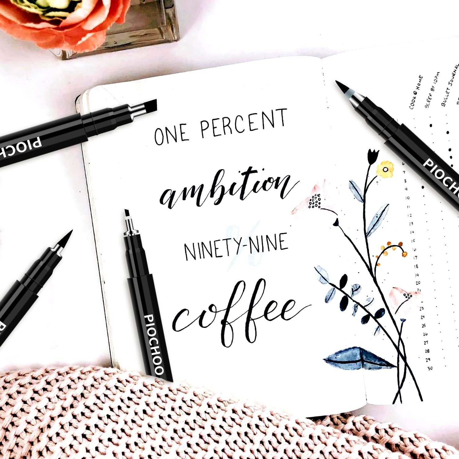 8-Size Calligraphy Pen Set for Beginners - Brush Lettering Pens for Handwriting, Art & DIY Projects - Perfect for Journaling, Scrapbooking & Calligraphy Practice