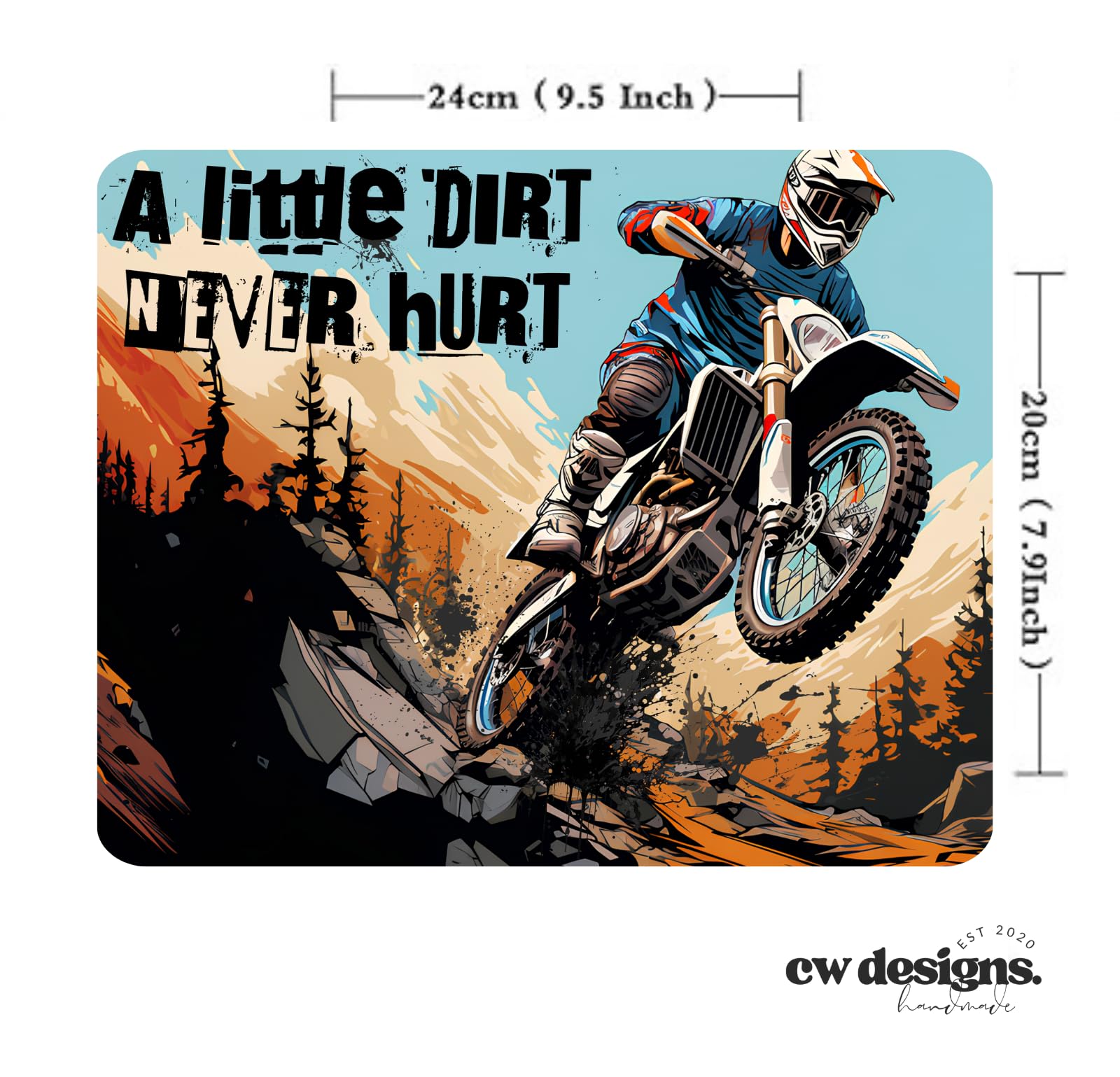 Motocross Racing Mouse Pad - Non-Slip Gaming Mouse Mat for Dirt Bike & MX Racing Enthusiasts - Perfect for PC, Laptop & Office Use