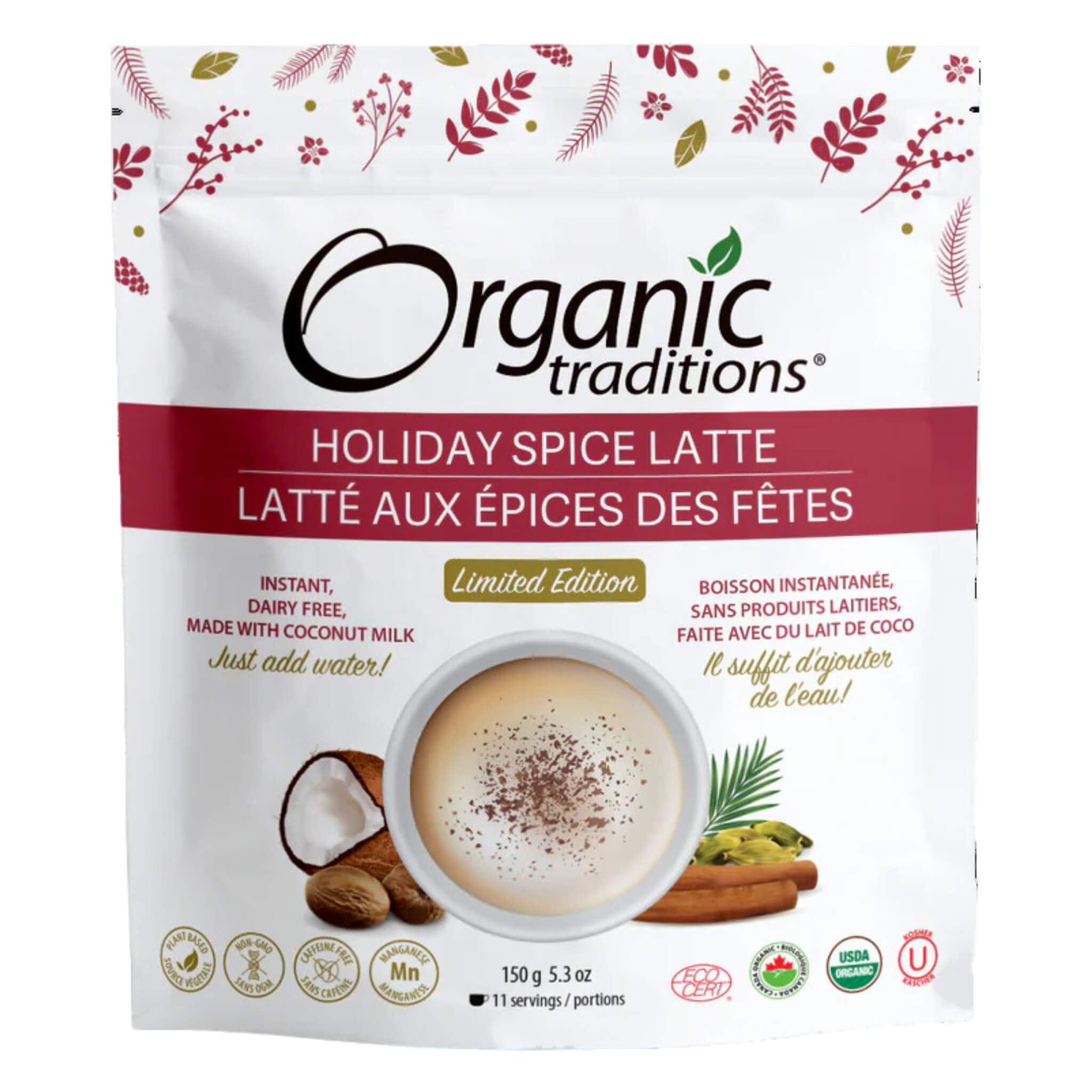 Holiday Spice Latte Mix - Premium Instant Coffee Powder for Christmas & Winter - Perfect for Gifts, Parties & Cozy Nights at Home