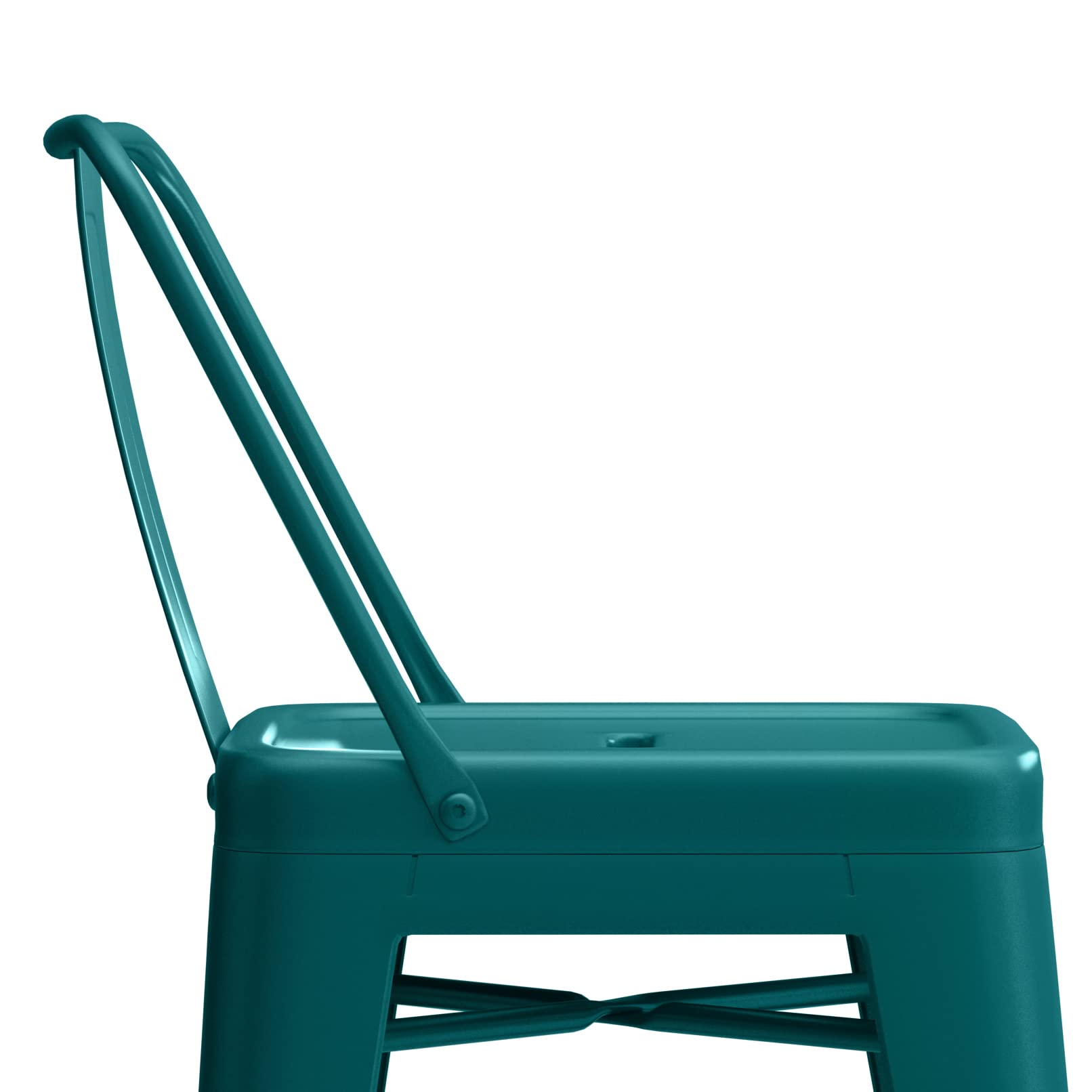 SIMPLIHOME Rayne 24 Inch Counter Height Stool - Set of 4, Teal Blue Metal Bar Stools with Square Seat for Kitchen Island, Breakfast Nook & Dining Room - Modern Home Decor & Comfortable Seating