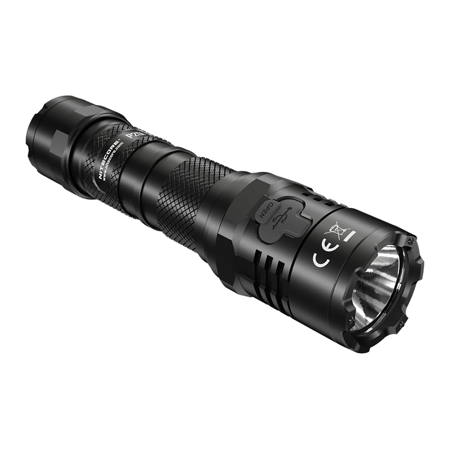 Nitecore P20i UV Tactical Flashlight - 1800 Lumens, USB-C Rechargeable with 2 Batteries & Organizer | UV Light for Security, Camping, Emergency & Outdoor Adventures