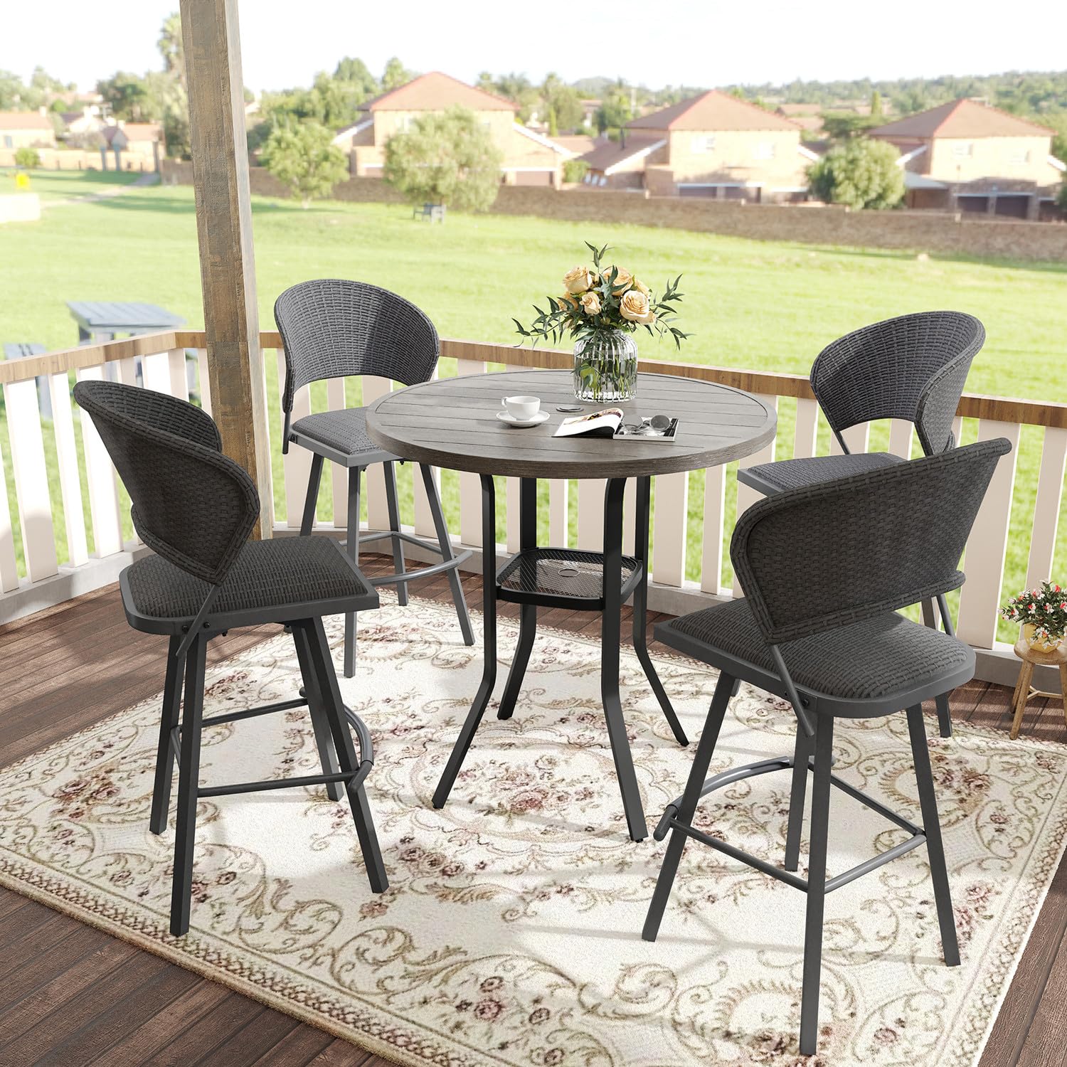 VICLLAX 5-Piece Outdoor Bar Set - 35.5