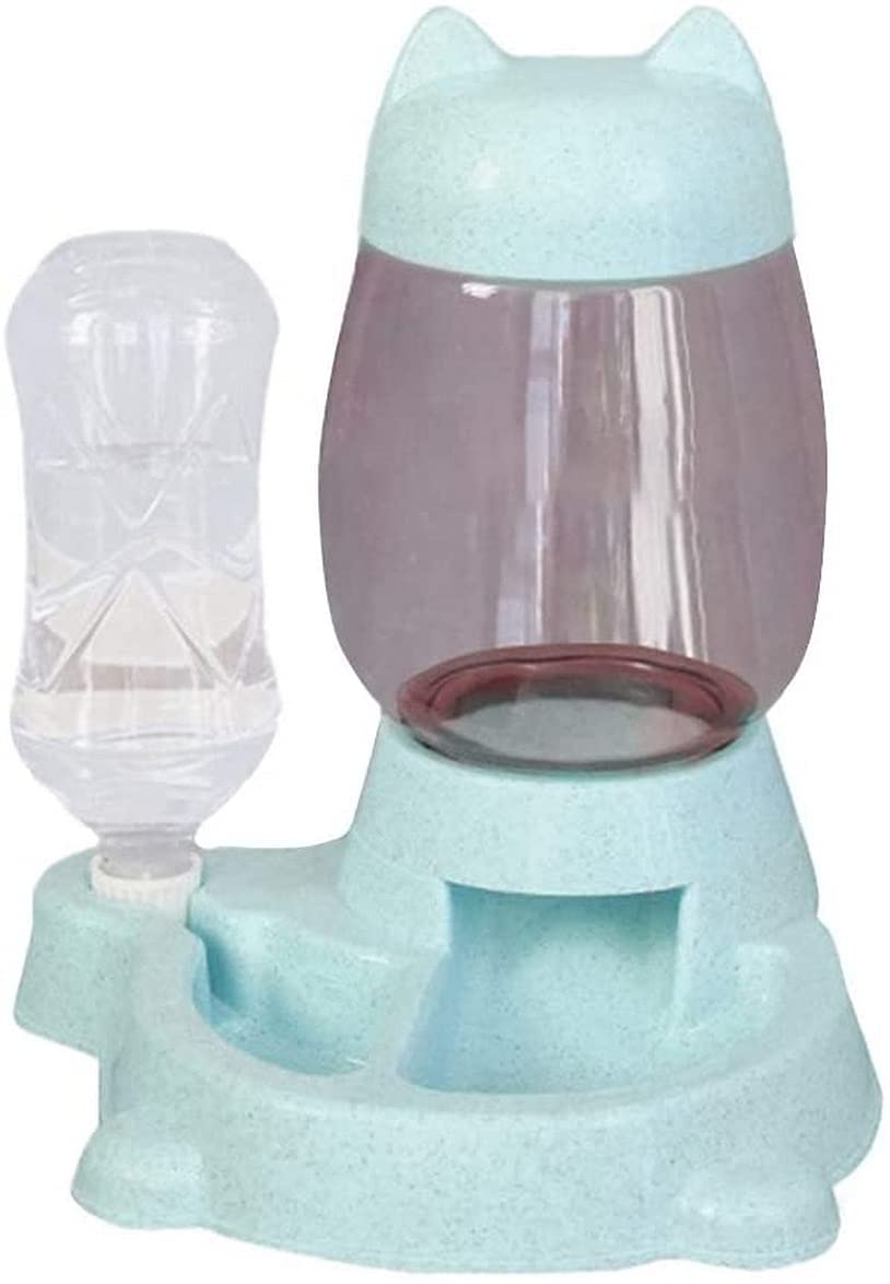 Automatic Pet Feeder with Water Dispenser - Smart Gravity Cat Food Bowl & Drinker for Cats & Small Dogs - Pink & Blue - Perfect for Home, Office, or Travel Use