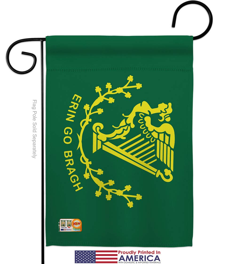 Erin Go Bragh Garden House Flags Kit - 28x40 Inch Decorative Yard Banner for St. Patrick's Day - Made in USA, Perfect for Irish-Themed Outdoor Decor & Gifts