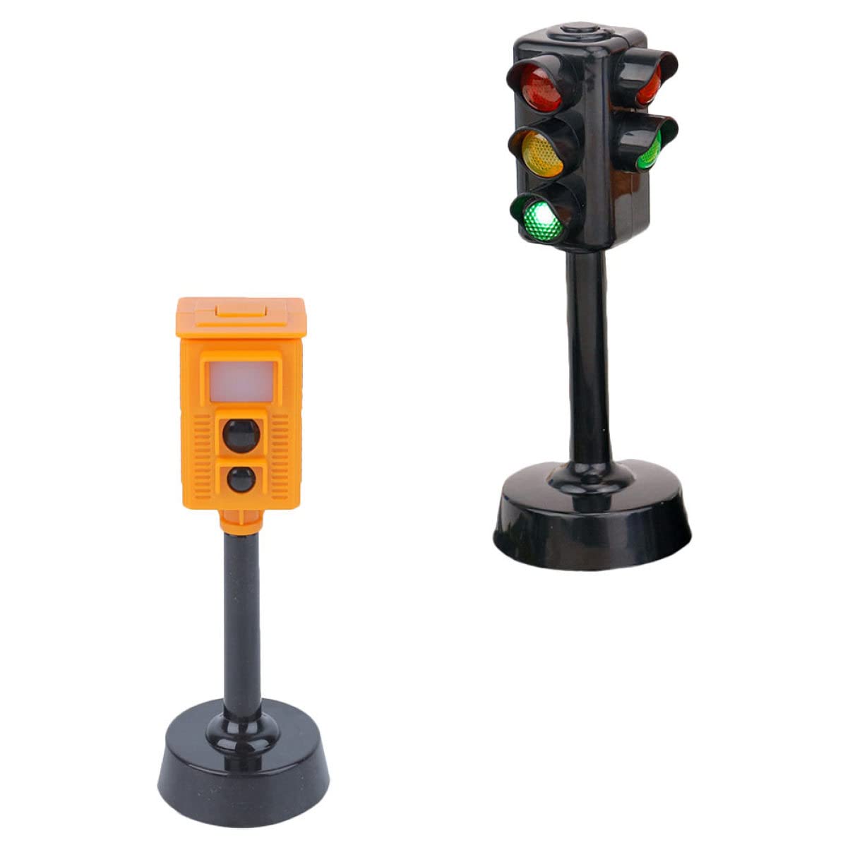 Toyvian 4 Pack Mini Traffic Light Toy Set - Realistic Road Sign Models for Kids Learning & Play - Perfect for Pretend Play, Classroom Education & Traffic Safety Training