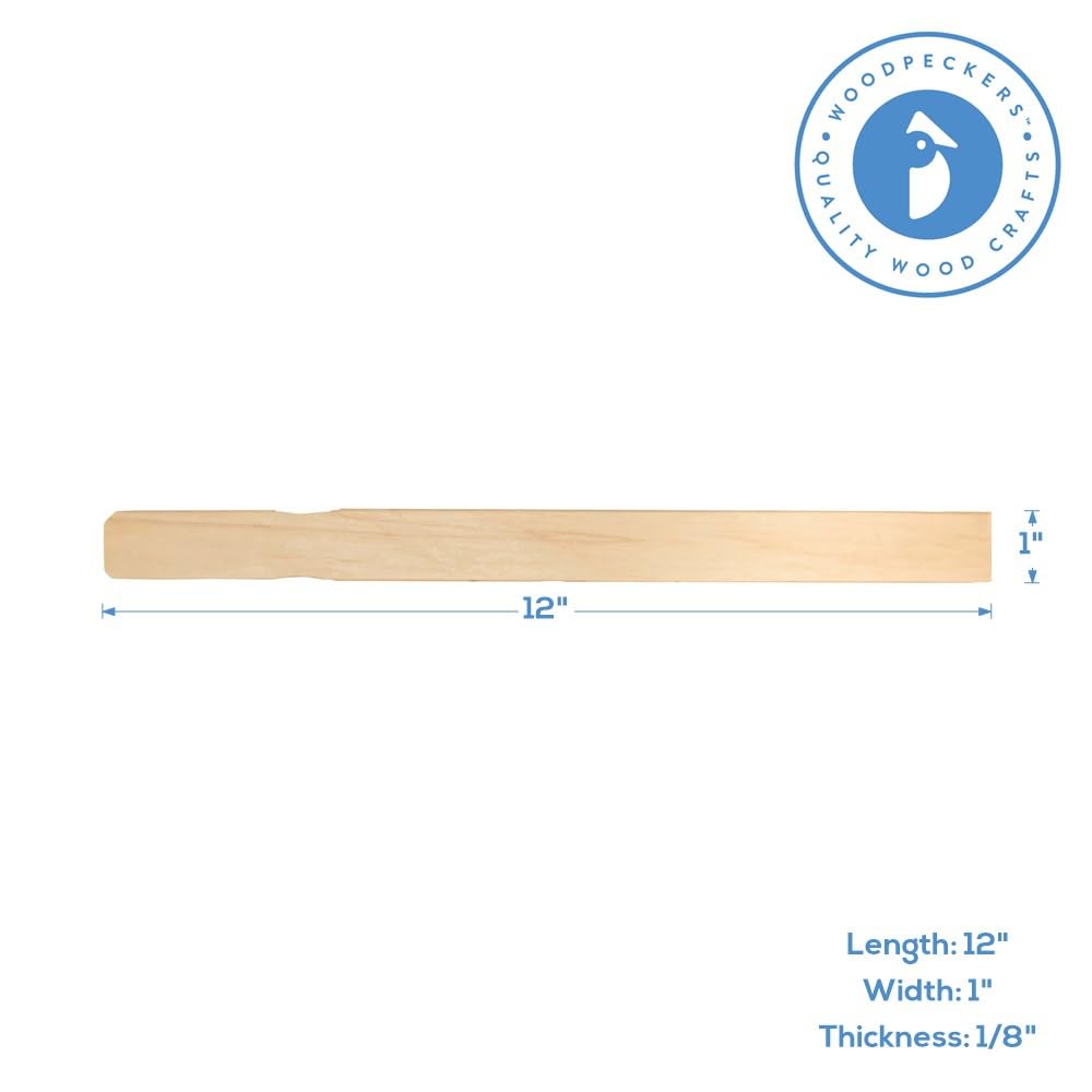 500 Pack 12 Inch Hardwood Paint Stir Sticks - Wood Mixing Paddles for Epoxy, Resin, Paint - Perfect for DIY Projects, Crafting, Home Improvement & Garden Markers