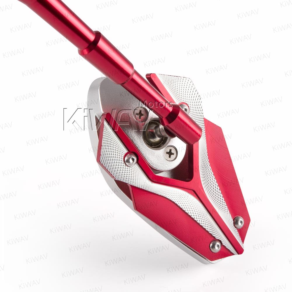 KiWAV Viper Red Motorcycle Mirrors with Black Adapter - Fairing Mount Compatible for Ducati Panigale | Durable & Stylish Upgrade for Sport Bikes - Perfect for Racing & Urban Riding
