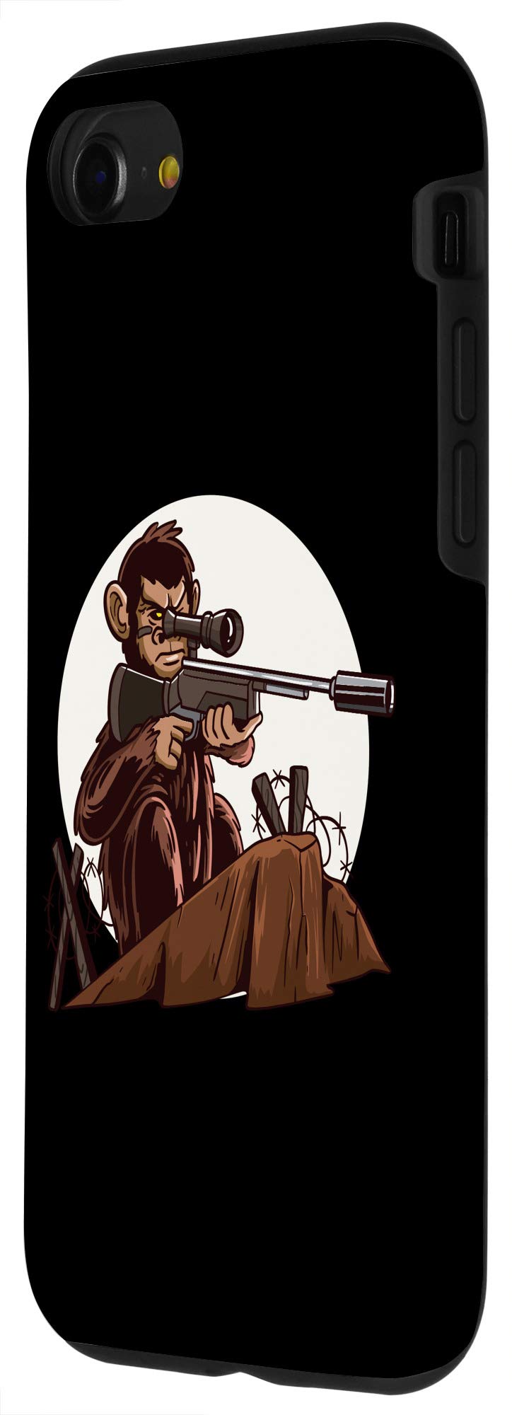 Funny Gaming iPhone Case with Sniper Monkey Design - Compatible with iPhone SE (2020) / 7 / 8 - Perfect Gift for Gamers & Animal Lovers - Great for Everyday Use, Gaming Sessions & Unique Gifting