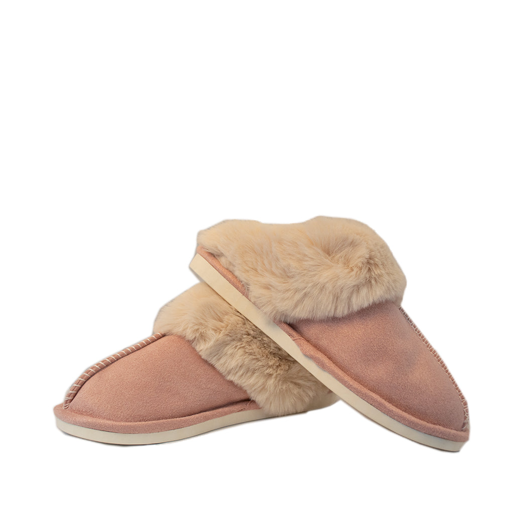 FLOOF Women's Warm Plush Furry Slippers - Cozy Indoor/Outdoor House Shoes for Winter, Pink - Perfect for Home, Office & Travel Comfort