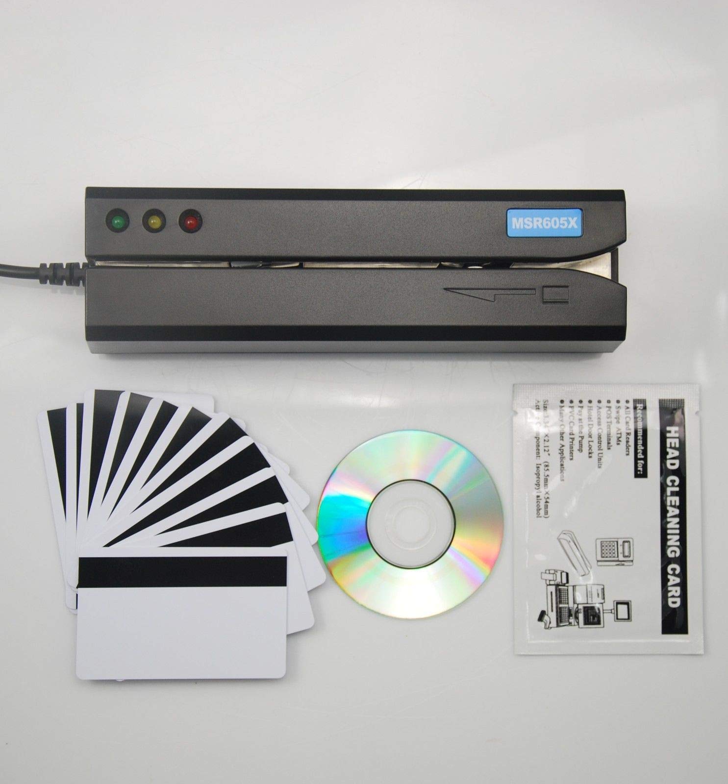 Deftun Magnetic Card Reader Writer - Compatible with MSR605X for Windows & Mac OS - Ideal for ID Card Encoding, Credit Card Swiping, and Hotel Key Programming