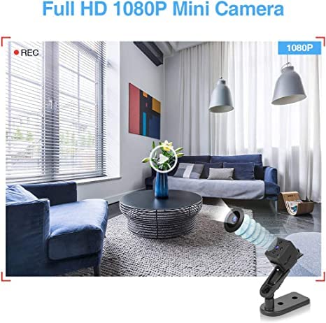 Mini Spy Camera Hidden - Full HD 1080P Portable Covert Nanny Cam with Motion Detection & Night Vision, Wireless Micro Security Surveillance Camera for Home/Office Indoor Outdoor Use (No SD Card Included) - Perfect for Baby Monitoring, Pet Watching and Home Security