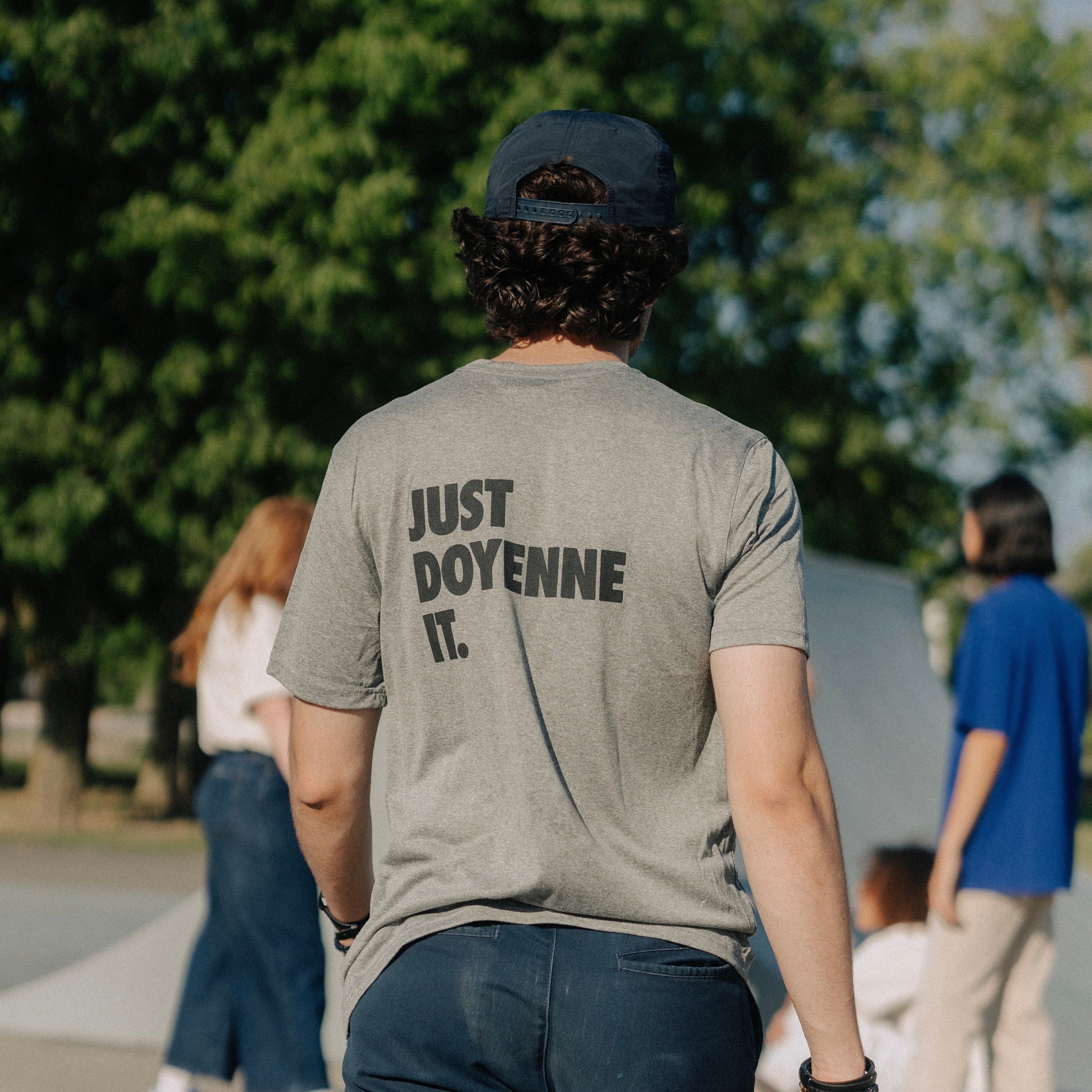 Just Doyenne It Classic T-Shirt for Women - Heather Grey Cotton Tee - Casual Wear, Workout, Lounge & Everyday Outfit