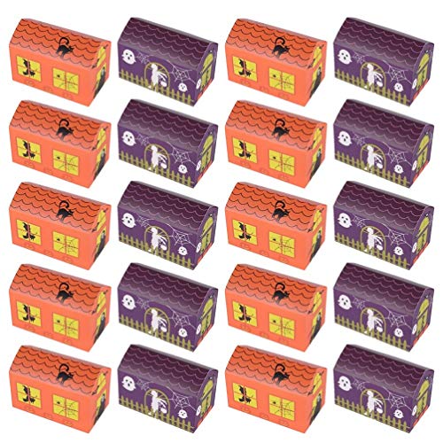 NUOBESTY 20PCS Halloween Treat Boxes - Large Spider Candy Containers, Nougat Cookie Buckets for Halloween Party Favors (Random Colors) | Perfect for Trick or Treat, Classroom Treats & Spooky Party Decorations