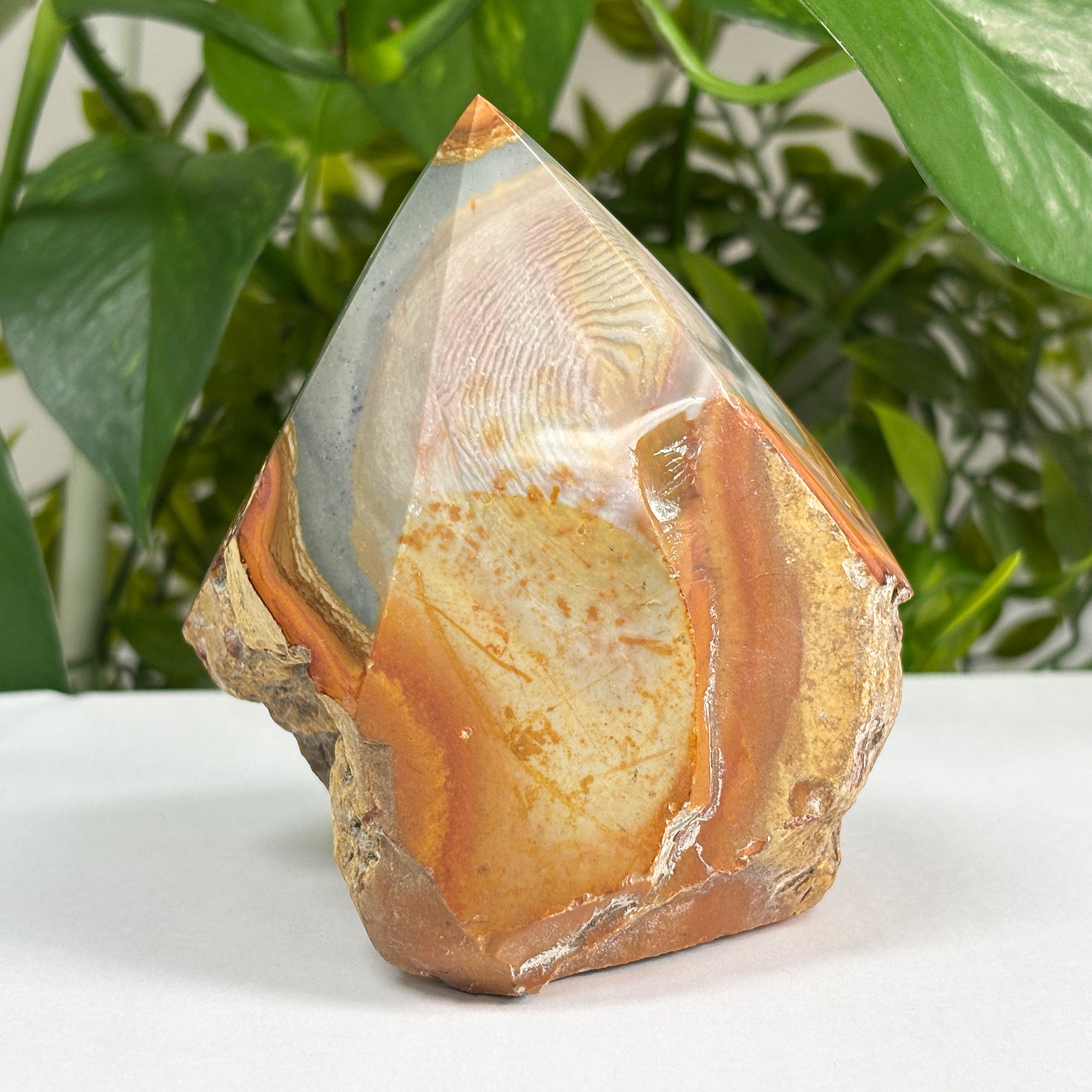 Natural Polychrome Jasper Crystal Obelisk Tower Point - Polished Healing Gemstone for Grounding, Stability & Inner Peace - Vibrant Desert Jasper for Collectors & Home Décor - Perfect for Meditation, Yoga & Spiritual Healing RPO421