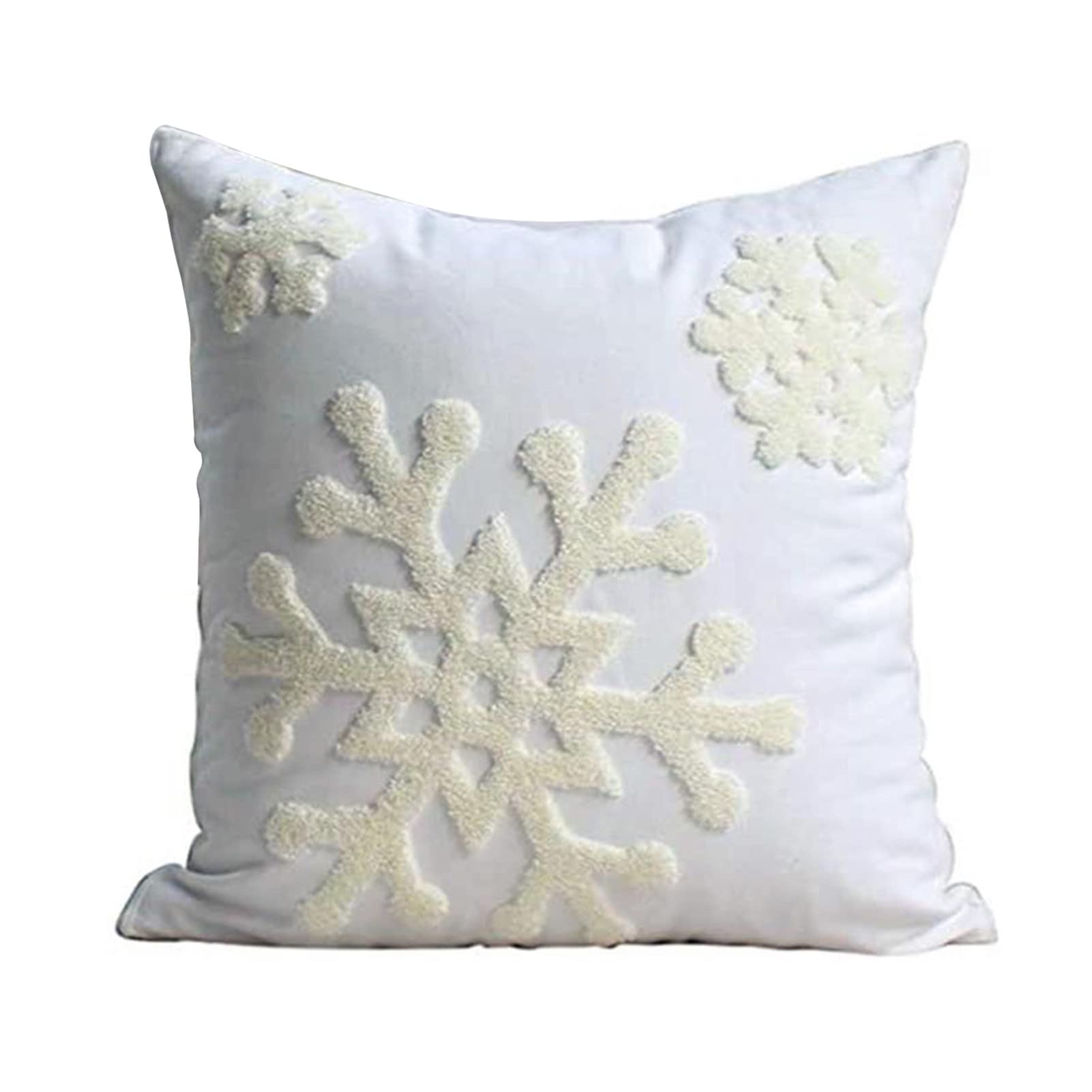Soft Skin-Friendly Pillowcases with Invisible Zipper - Snowflake Pattern Christmas Decorative Throw Pillow Covers for Sofa, Bed, Living Room - Cozy Home Decor & Gift Idea