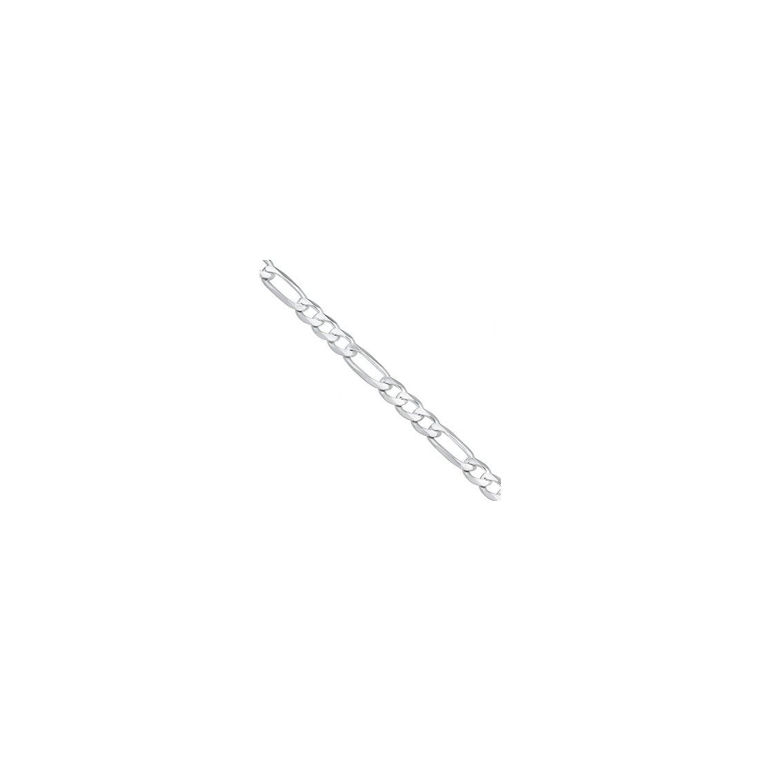 6.2MM 150 Rhodium Plated .925 Sterling Silver Figaro Chain Necklace - 8