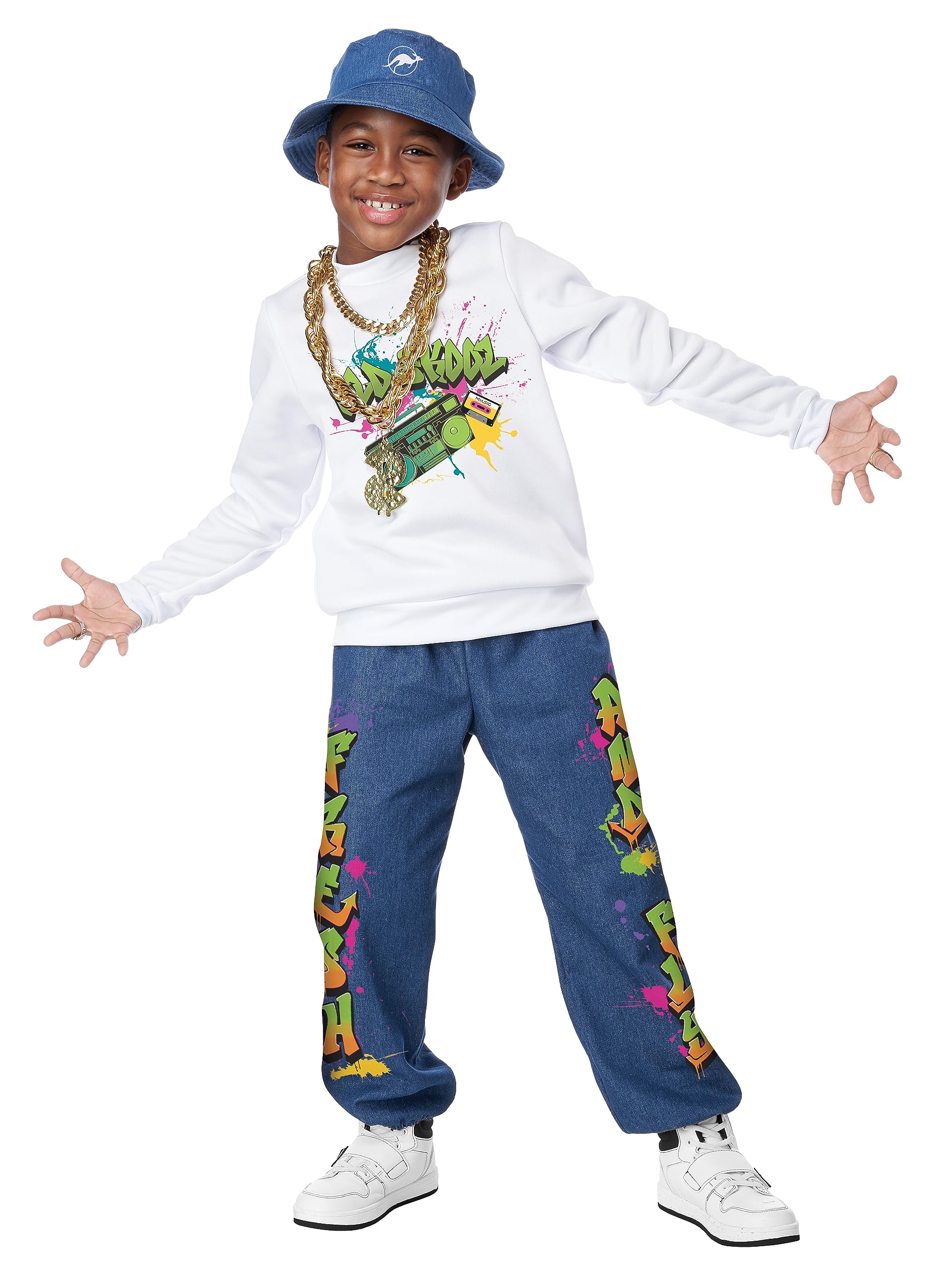 California Costumes Boys 90s Hip Hop Outfit - Retro Breakdance Costume for Kids Halloween & Dance Parties
