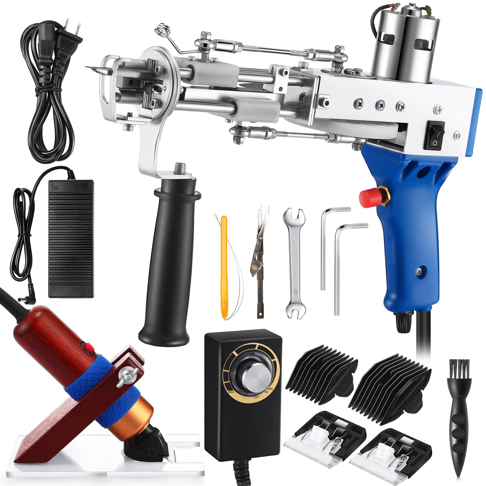 Lanties Rug Tufting Gun Kit with Carpet Trimmer - Complete DIY Carpet Tufting Starter Set with Power Adapter, Tools & Accessories - Perfect for Handmade Rugs, Home Decor & Craft Projects