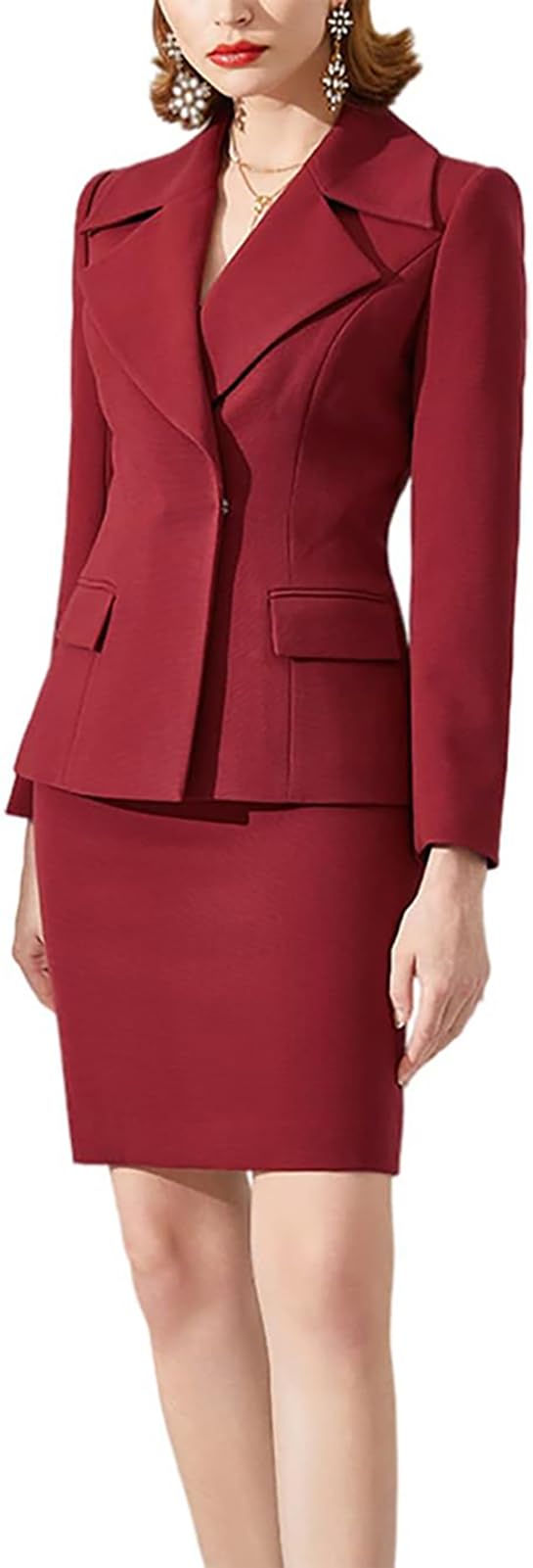 Professional Women's 2-Piece Formal Work Suit Set - Office Business Skirt & Blazer Outfit for Career, Interviews & Corporate Events