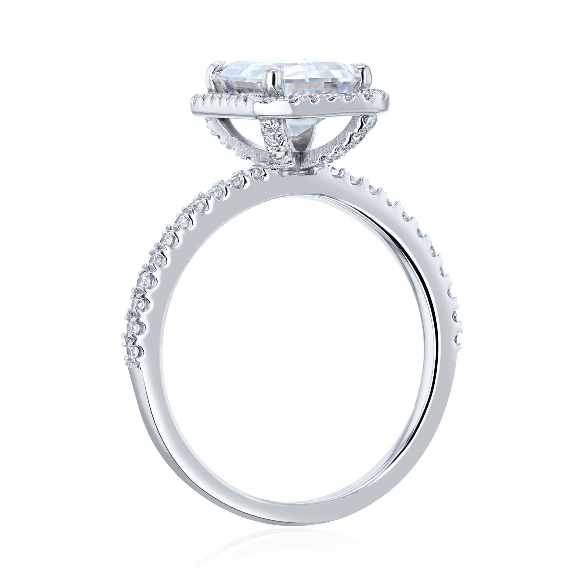 Kobelli 2 Carat Total Weight Emma Moissanite & Lab Grown Diamond Engagement Ring (GH/VS) - Perfect for Proposals, Weddings & Anniversary Gifts