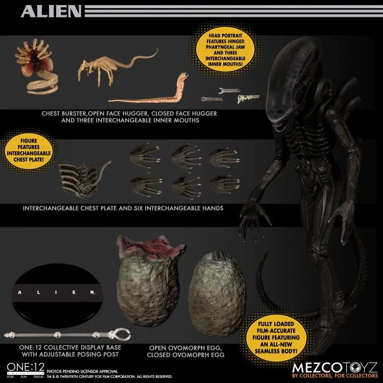 Alien One:12 Collective Action Figure - Highly Detailed Collectible Toy for Sci-Fi Fans | Perfect for Display, Gifts, and Movie Enthusiasts