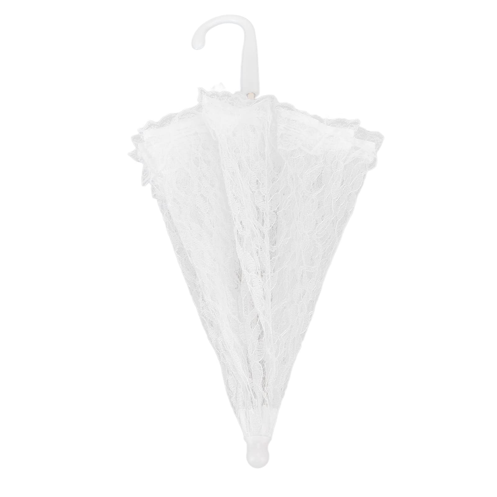 Elegant White Lace Bridal Wedding Umbrella with Embroidery - Perfect for Wedding Ceremonies, Dance Decorations, Celebration Events & Children's Stage Performances | Ideal for Outdoor Weddings, Photo Shoots & Special Occasions