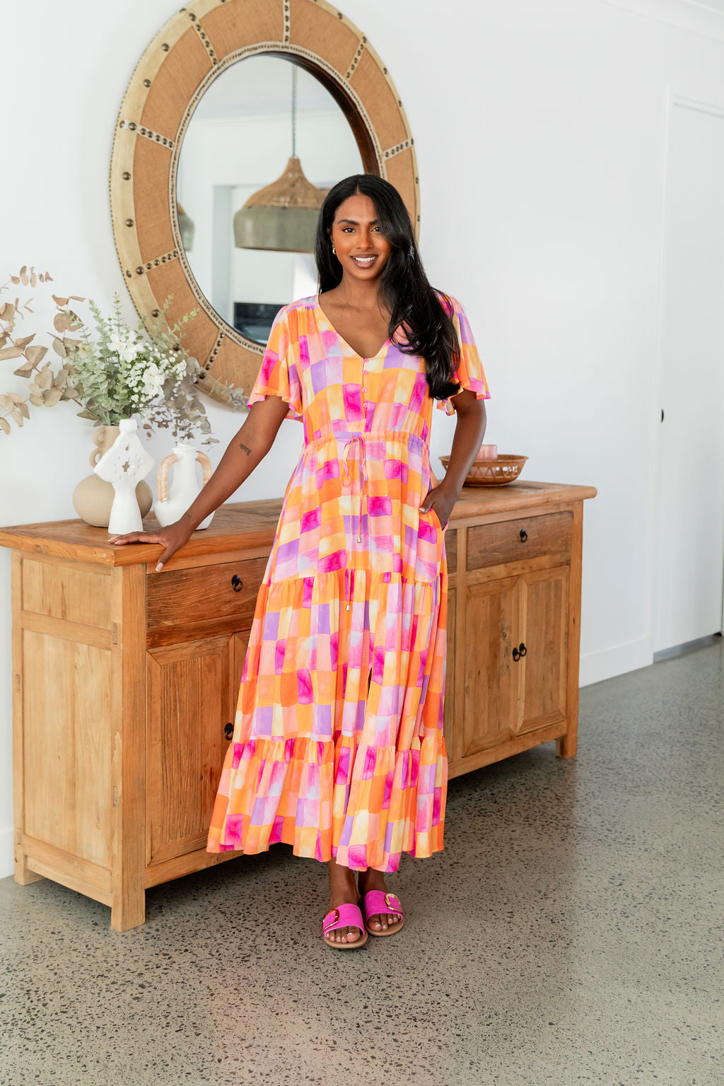 Bonnie Maxi Dress with Illusion Neckline - Elegant Flowy Long Dress for Women | Perfect for Weddings, Parties & Summer Outfits