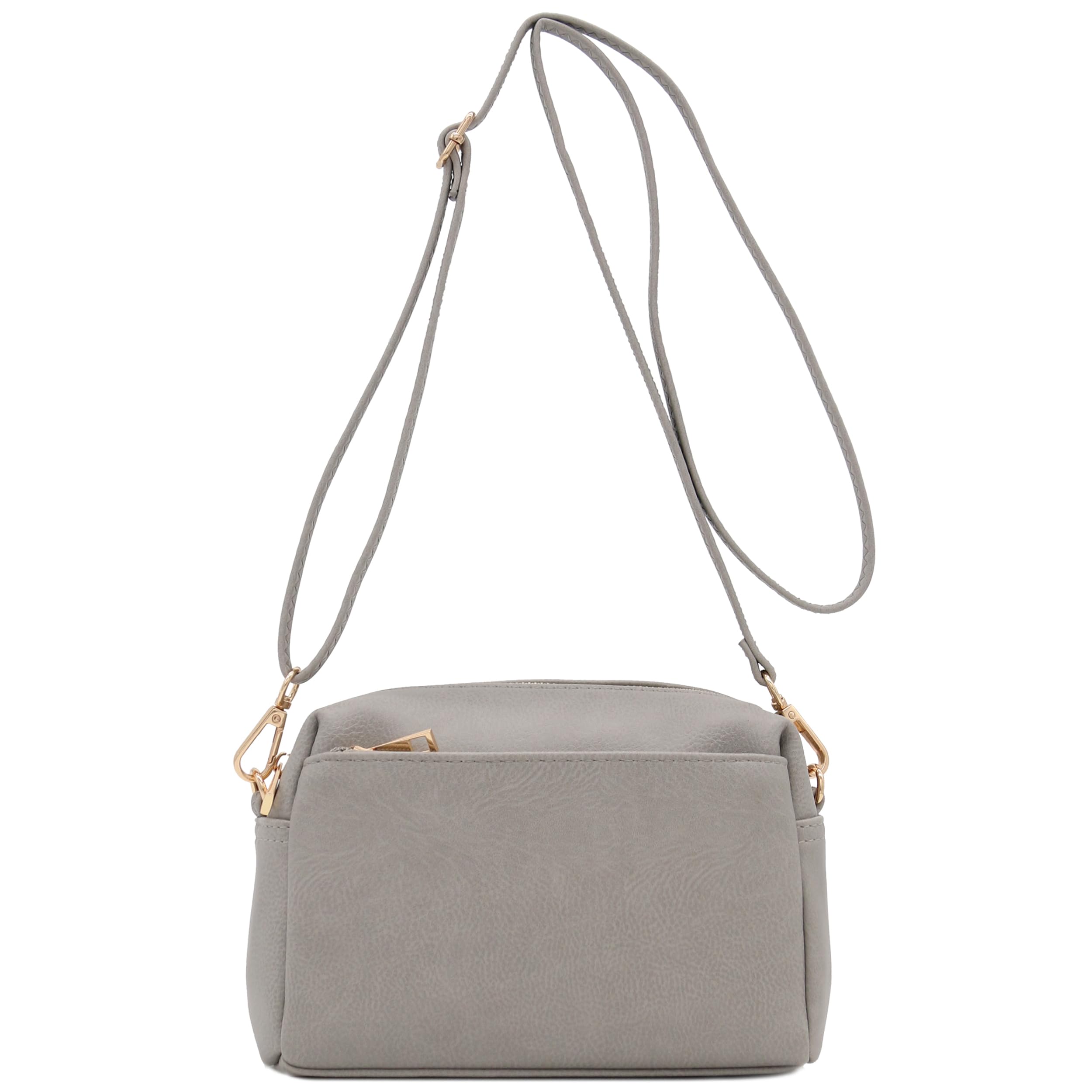 Stylish Triple Zip Small Crossbody Bag for Women - Fashionable PU Leather Shoulder Purse with Adjustable Strap - Perfect for Travel, Shopping & Everyday Use