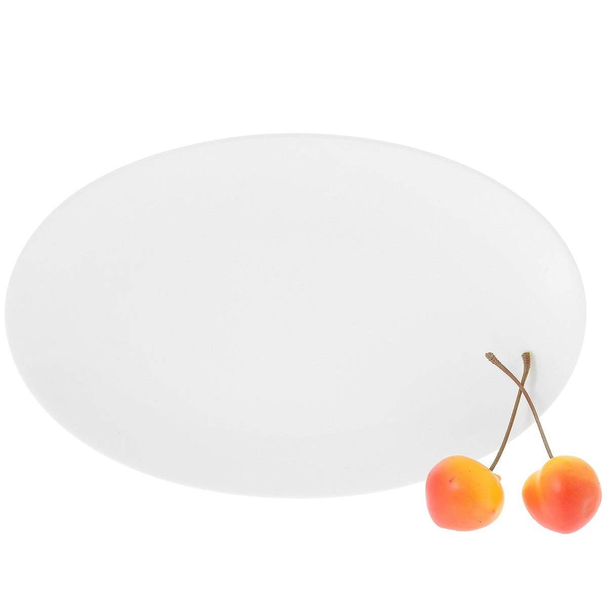 Wilmax White Porcelain Oval Platters Set of 6 (8 Inch) - Premium English Porcelain, Dishwasher Safe & Easy to Clean - Perfect for Dinner Parties, Buffets & Holiday Serving