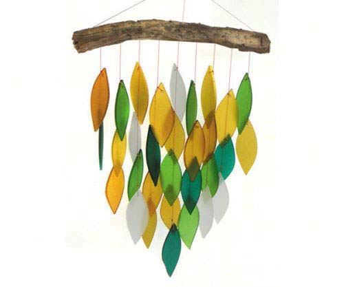 Handmade Rainbow & Driftwood Wind Chime - Natural Wood Outdoor Decor for Garden, Patio, Balcony | Soothing Wind Chimes Gift for Housewarming, Birthday, Mother's Day