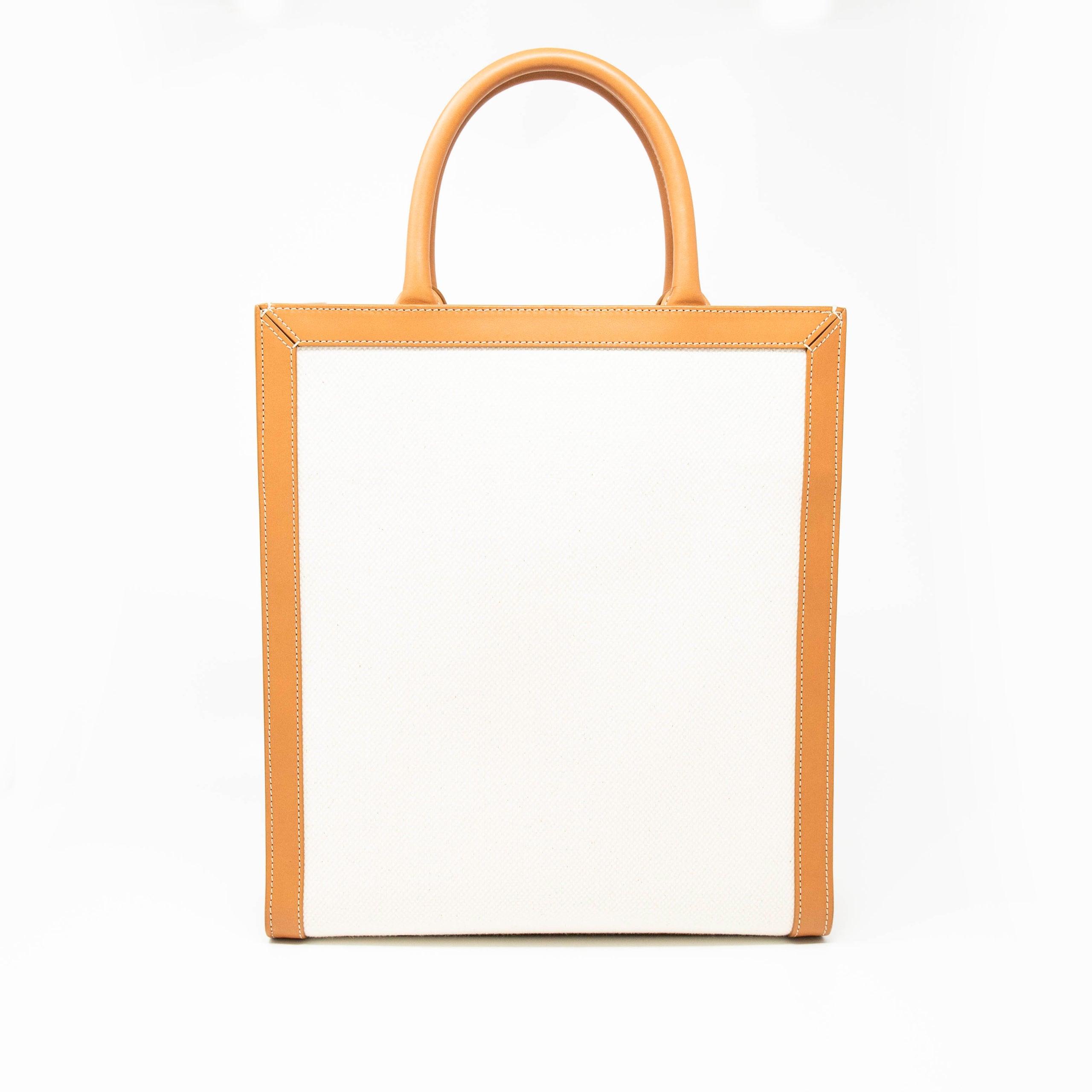 Celine Beige Canvas Small Cabas Tote Bag - Luxury Designer Handbag for Women, Perfect for Work, Travel & Everyday Use