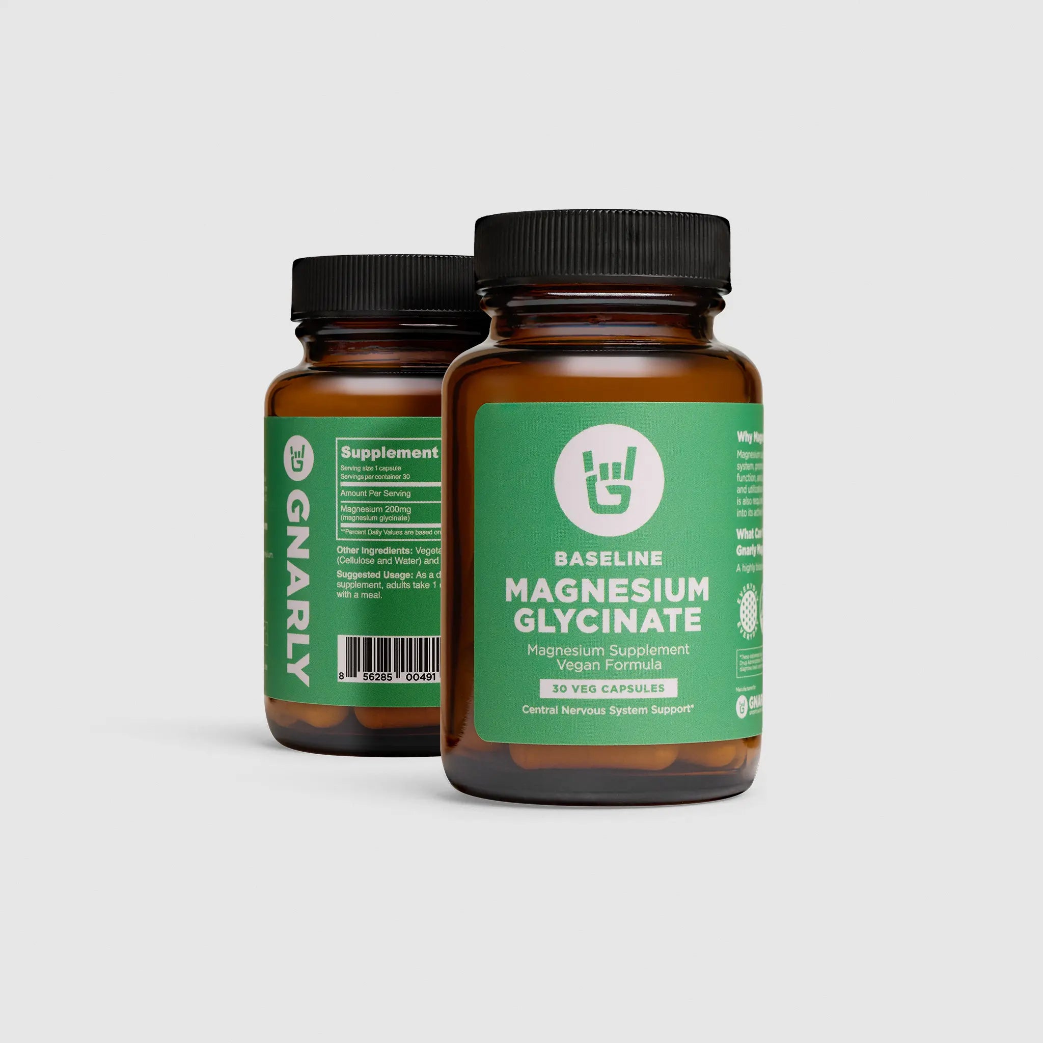 Gnarly Baseline Magnesium Glycinate Supplement - Supports Relaxation, Sleep & Muscle Recovery - Vegan, Non-GMO - Perfect for Athletes & Stress Relief