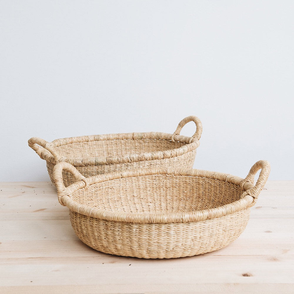 Premium Woven Garden Basket Set - Natural Rattan Storage Baskets for Home Organization, Picnics, and Farmers Market Shopping
