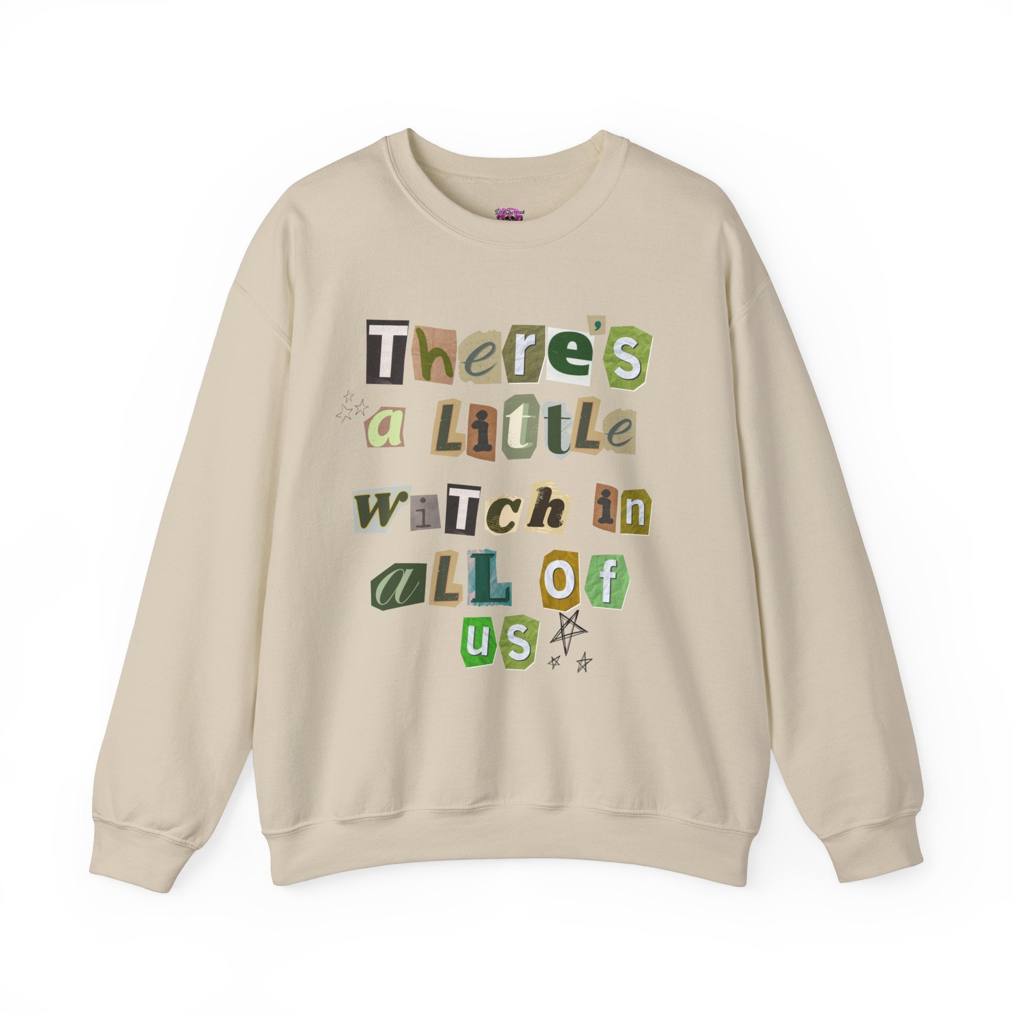There's a Little Witch in All of Us - Cute Halloween Crewneck Sweatshirt for Women & Teens - Perfect for Fall, Spooky Season & Witchy Vibes
