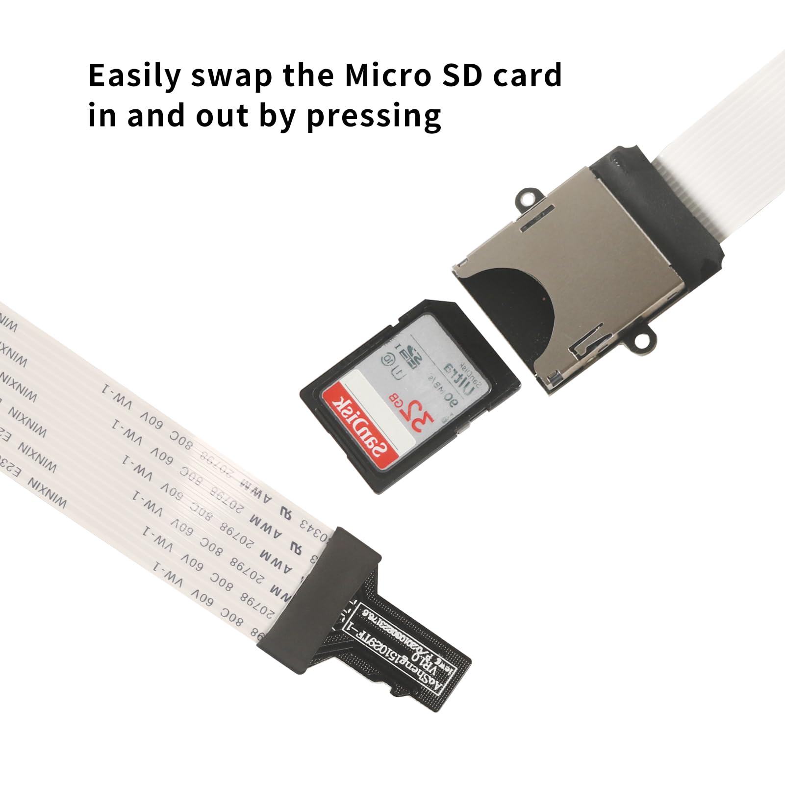 3D Printer Micro SD to SD Card Extension Cable - 9.8 inch/25cm Male to Female Memory Card Adapter for Camera, Raspberry Pi, and 3D Printing Accessories