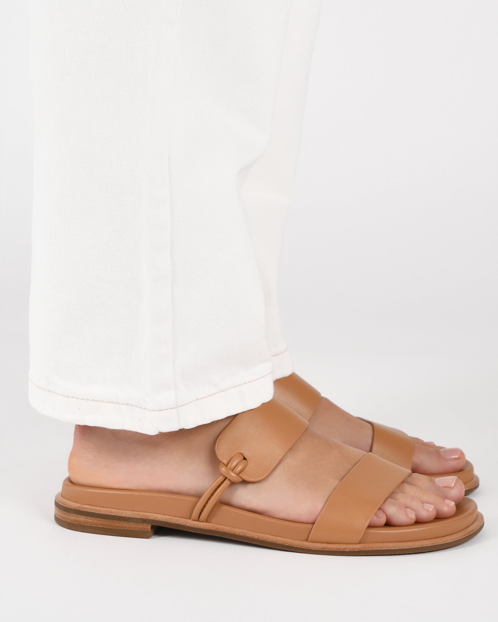 HAYES Flat Sandals for Women - Genuine Leather Toffee Brown - Comfortable Summer Casual Shoes for Beach, Vacation, and Everyday Wear