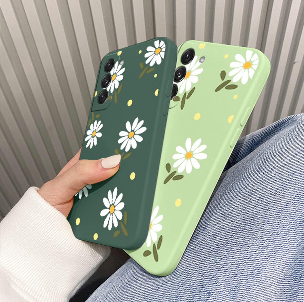 Cute Daisy Pattern Slim Shockproof TPU Bumper Case for Samsung Galaxy S22+ Plus 5G (6.7