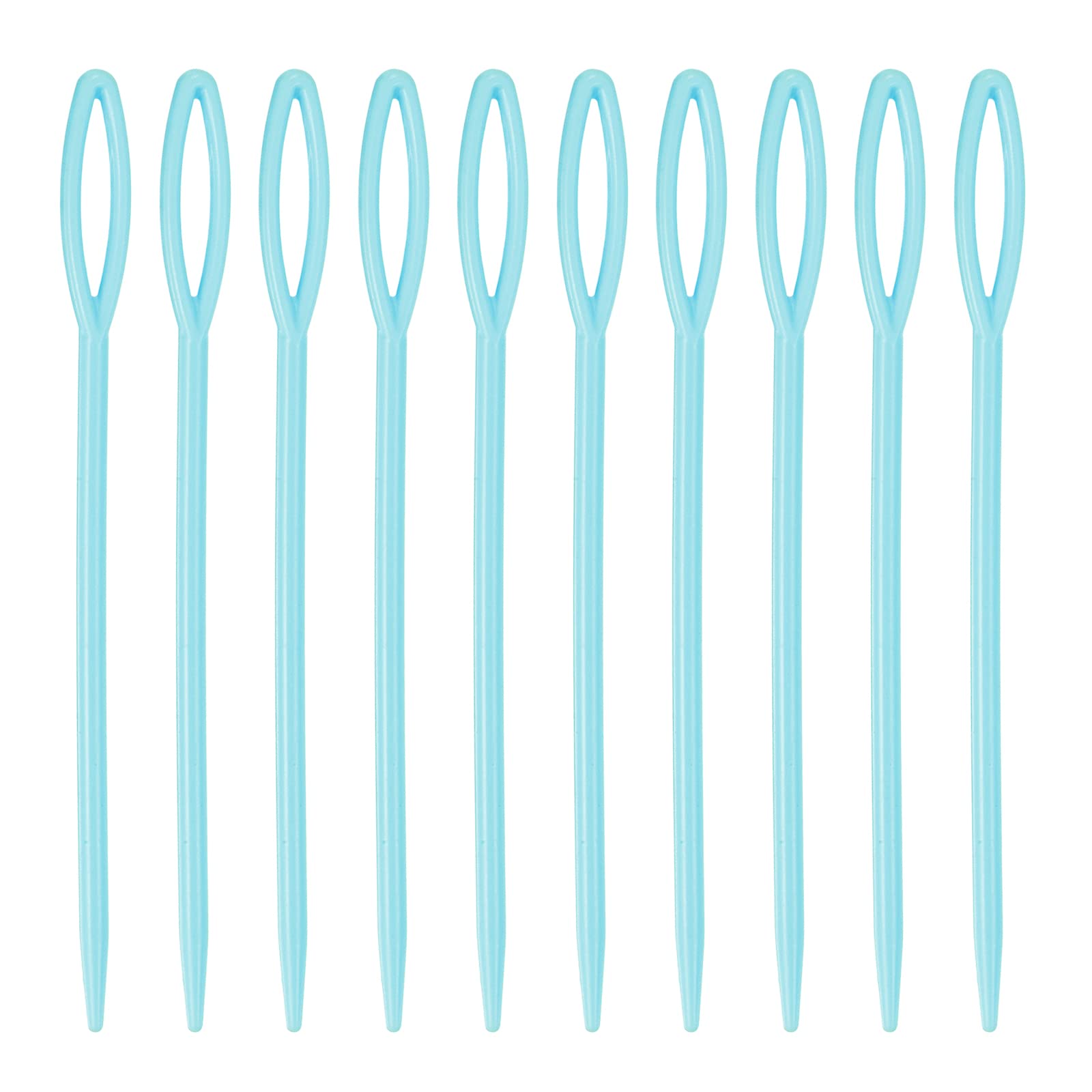 HARFINGTON 90pcs Plastic Sewing Needles with Large Eye - 9cm Blunt Needles for Handmade Crafts, DIY Sewing & Stitching Projects - Perfect for Beginners, Kids & Fabric Arts (Blue)