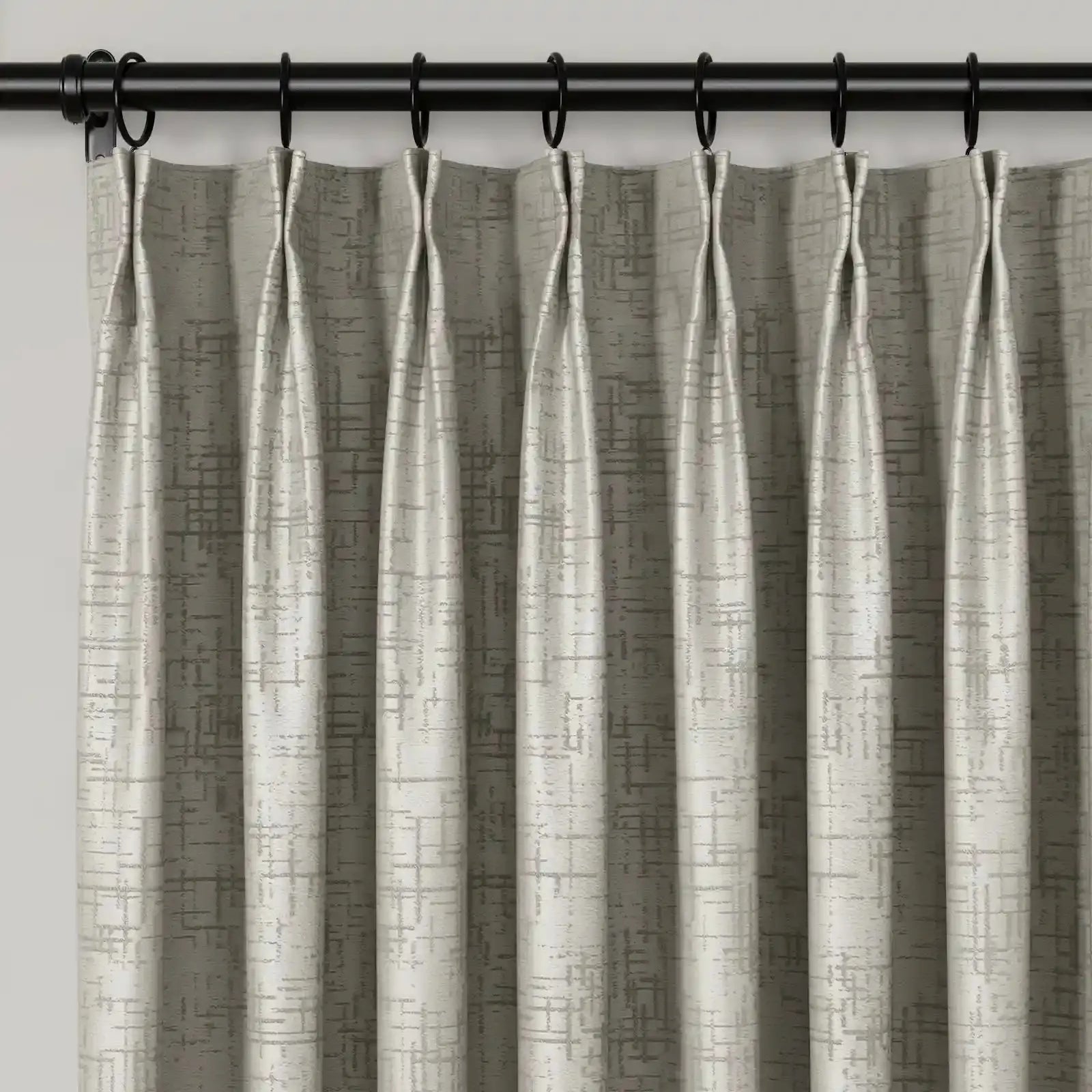 Lydia Fence Jacquard Pleated Curtains - Elegant Window Treatments for Living Room & Bedroom Decor