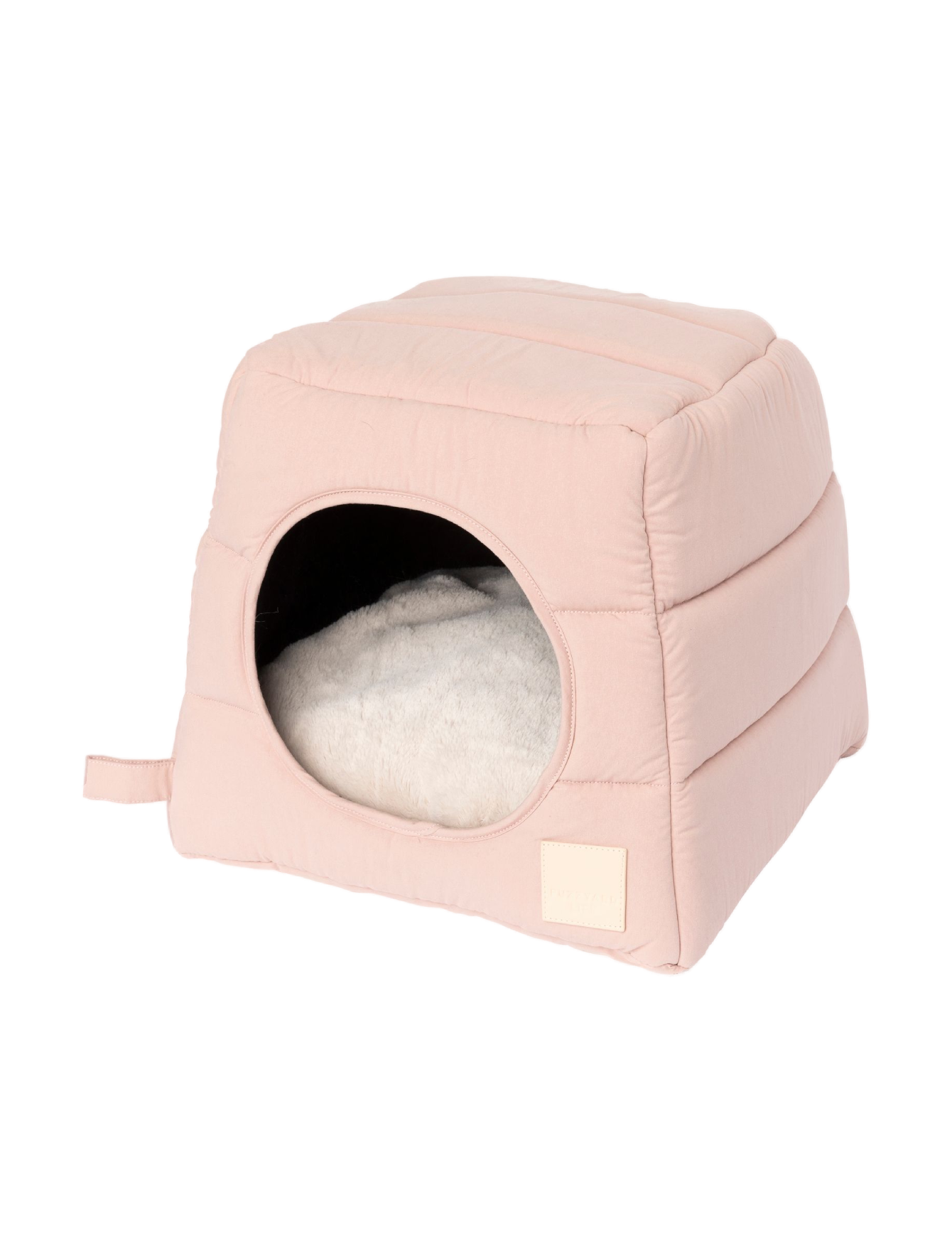 Fuzzyard Life Cat Cubby Soft Blush Pet Bed - Cozy & Washable Cat Cave for Indoor Kittens - Perfect for Napping, Lounging & Playtime in Home or Office