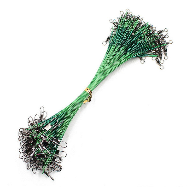 20PCS Anti-Bite Steel Fishing Line Leaders with Swivels - 15CM & 50CM Heavy Duty Wire Leaders for Saltwater Fishing, Shark Fishing, and Toothfish - Perfect for Deep Sea Fishing and Freshwater Angling