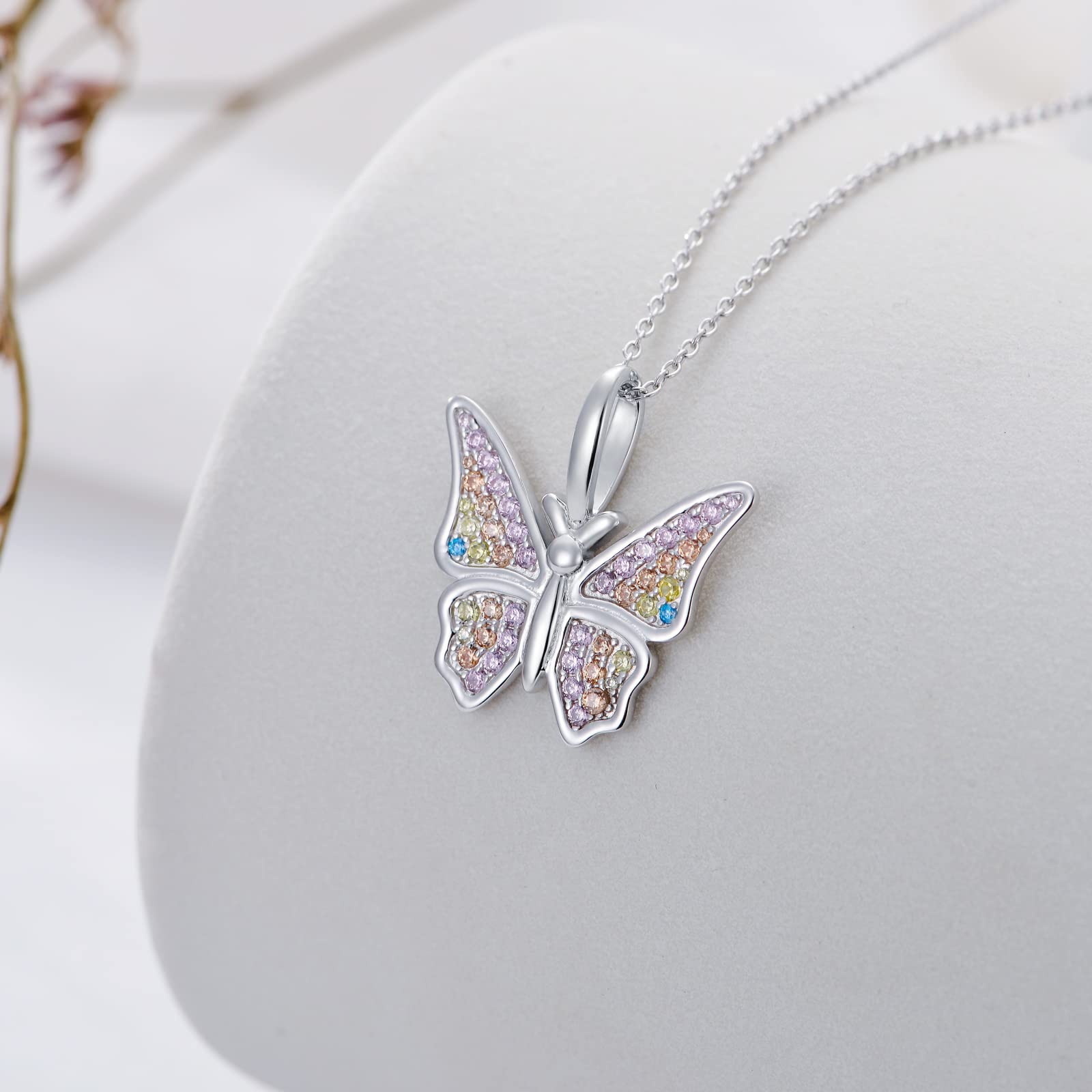 925 Sterling Silver Butterfly & Dragonfly Pendant Necklace for Women - Elegant Jewelry Gift for Mom, Wife, Girlfriend - Perfect for Christmas, Anniversary, Birthday, Valentine's Day & Graduation - Ideal for Everyday Wear, Special Occasions & Gift Giving