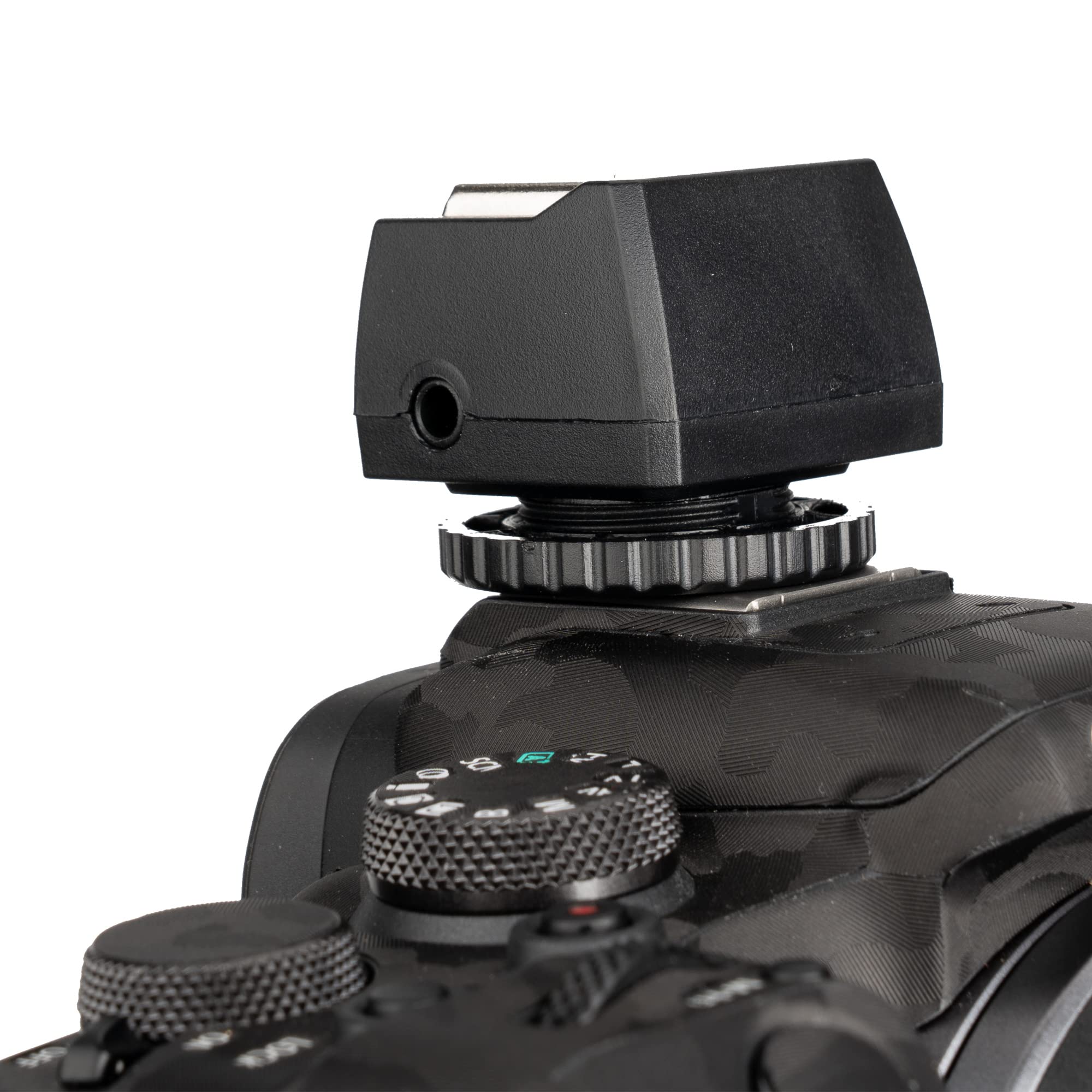 JJC Hot Shoe Adapter with PC Sync & 3.5mm Port for Off-Camera Flash & Studio Lights - Perfect for Photography & Videography