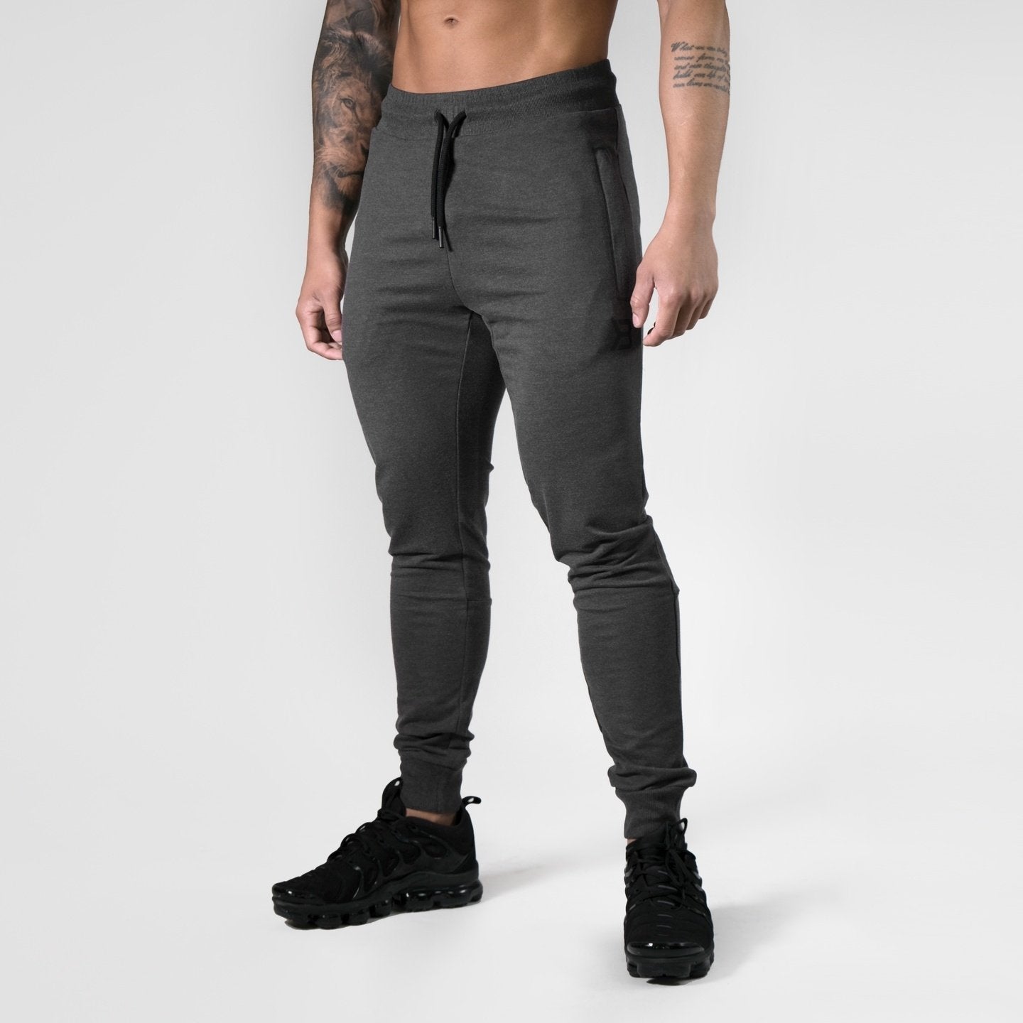 Better Bodies Tapered Joggers V2W - Dark Grey Melange Workout Pants for Men & Women | Comfortable Running, Gym & Lounge Wear