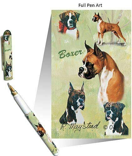 Boxer Dog Themed Designer Pens - 50-Pack Wholesale Bulk - Boxers by Ruth Maystead - Perfect for Office Supplies, School Gifts & Pet Lover Promotions