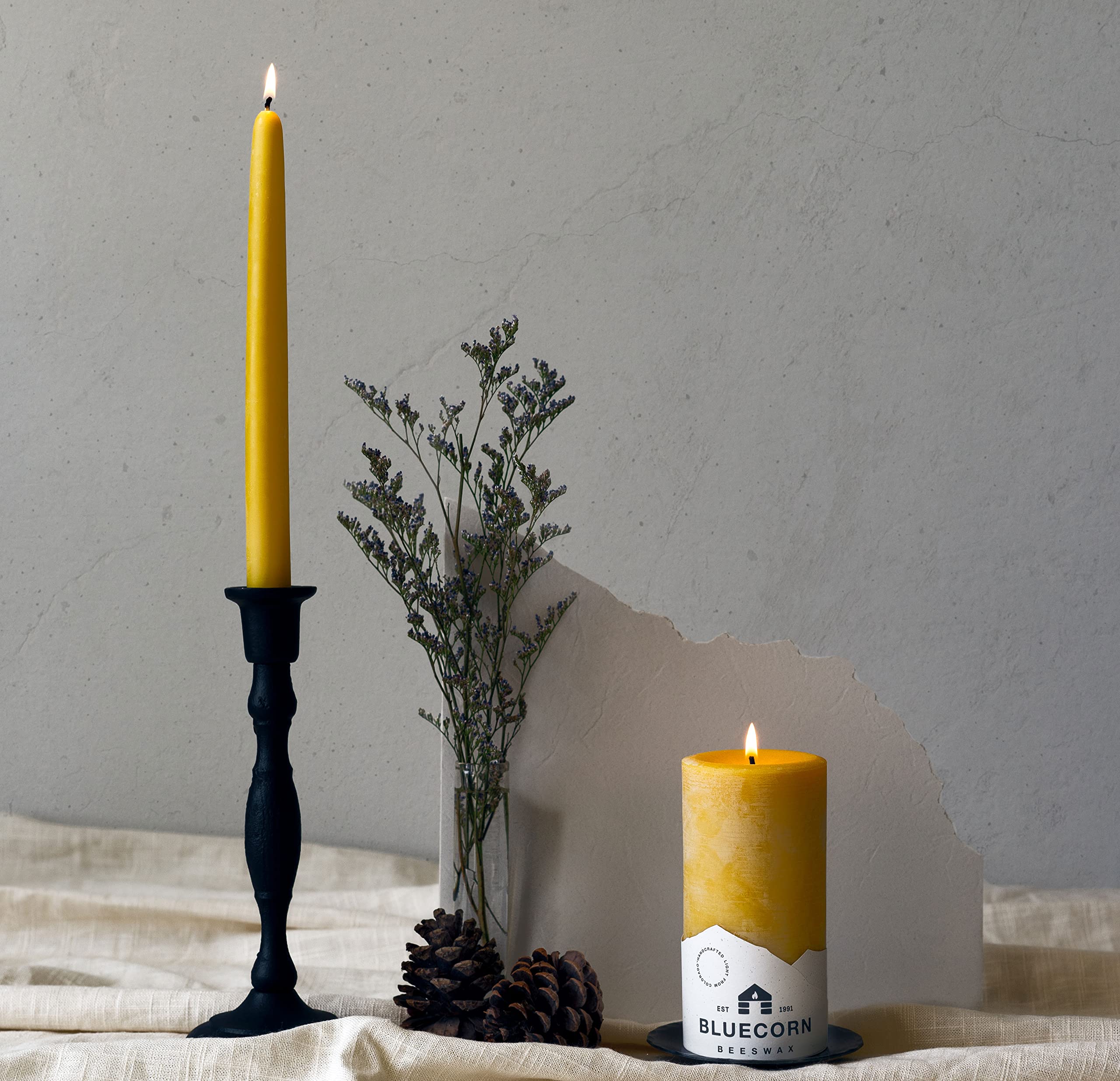 Pure Beeswax Taper Candles 12