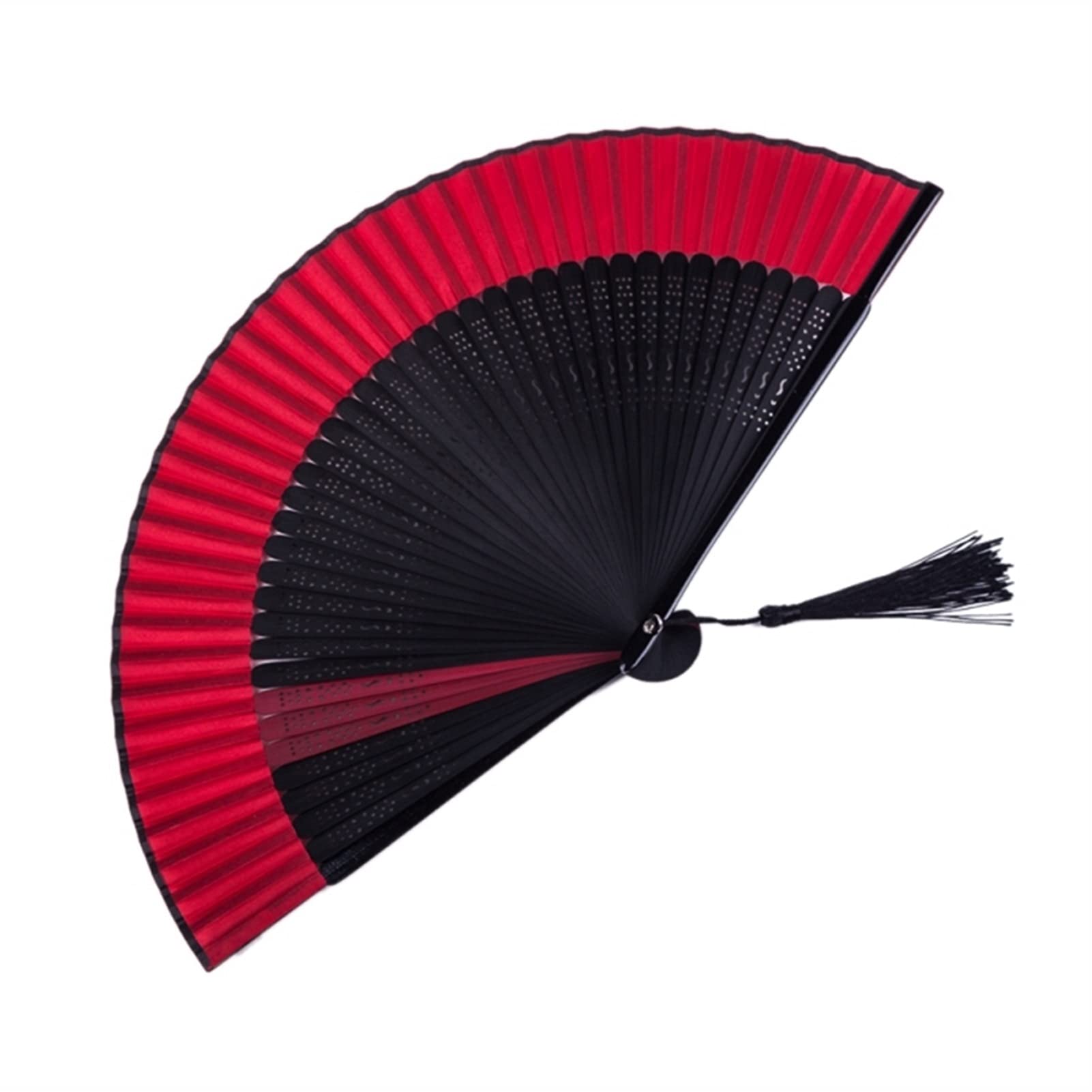 Decorative Chinese Folding Hand Fan - Black Painted Women's Fan for Shopping, Dance, Wedding, Party & Home Decor | Traditional Craft Fan for Gifts & Costume Accessories | Perfect for Performances, Photo Shoots, and Cultural Events