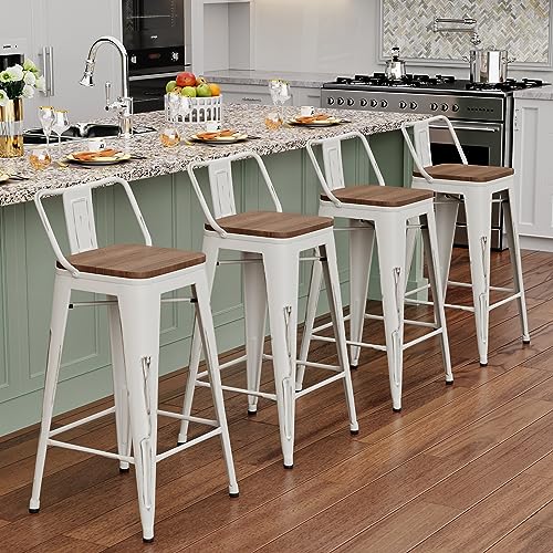 Distressed White Non Swivel