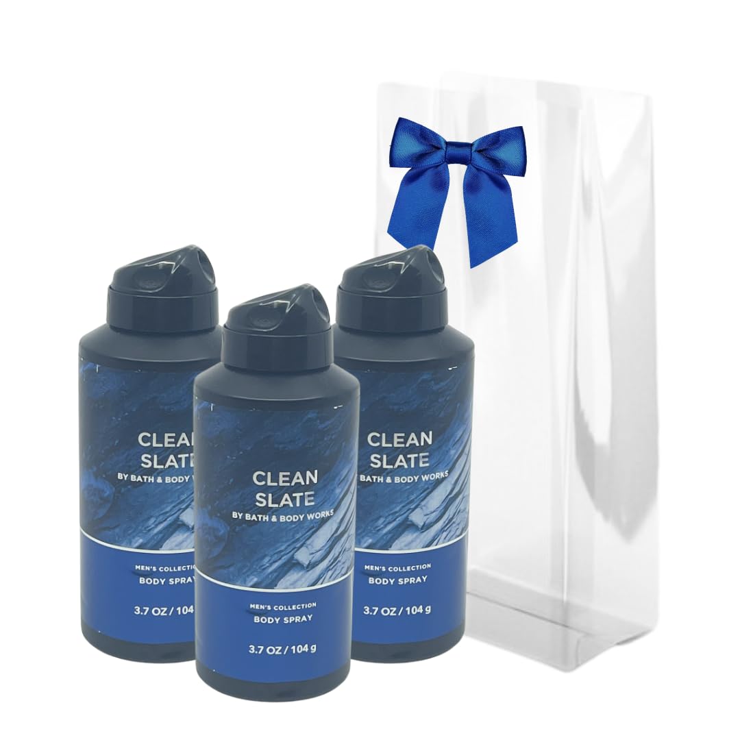 Bath & Body Works Clean Slate Body Spray Gift Set - 3 Pack Fresh Scent Perfume Mist for Women & Men - Perfect for Holidays, Travel & Everyday Use