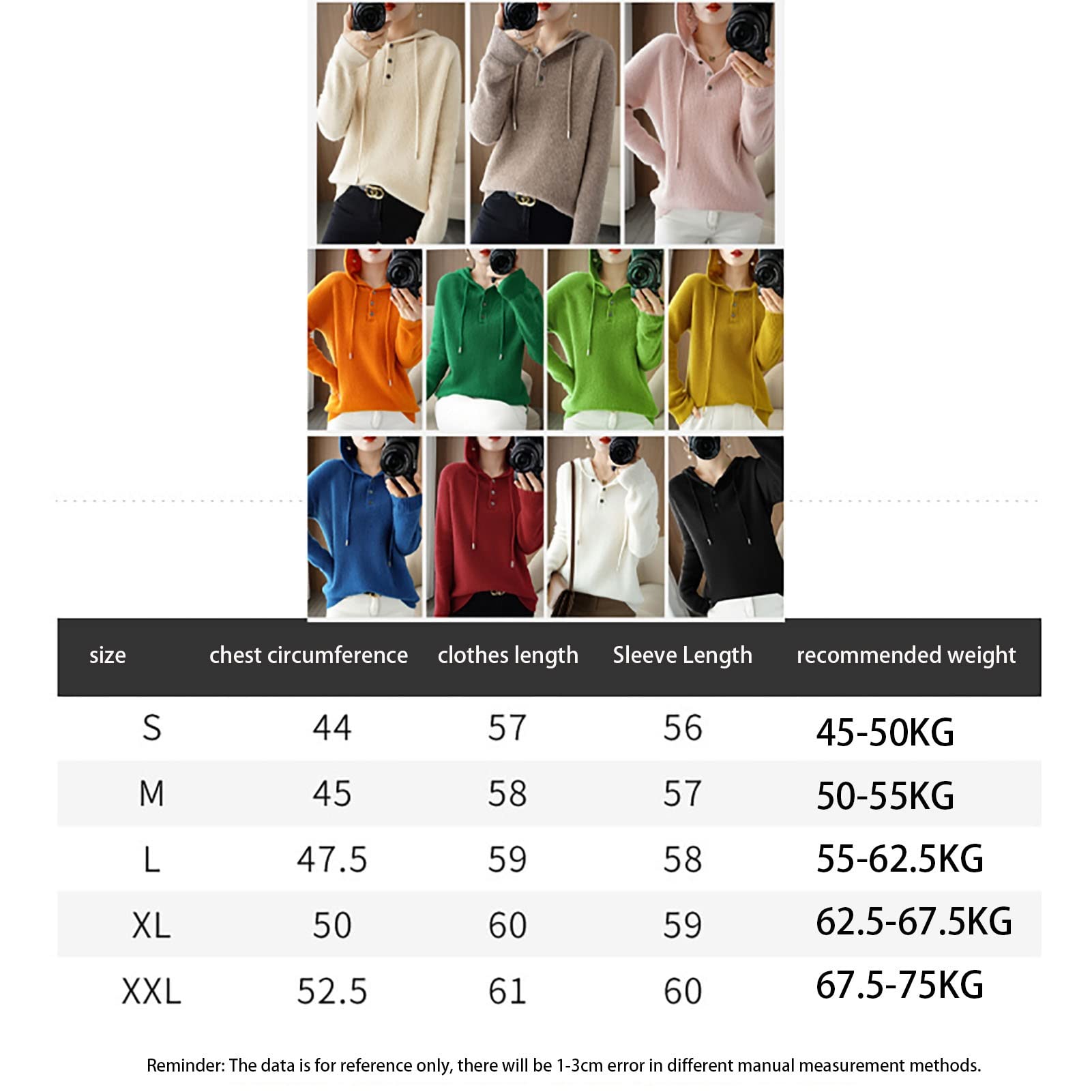 Women's Wool Hoodie - Soft Casual Long Sleeve Pullover Sweatshirt, Loose Fit Solid Color Top (Beige, Small) | Perfect for Fall Layering, Outdoor Activities & Cozy Home Wear
